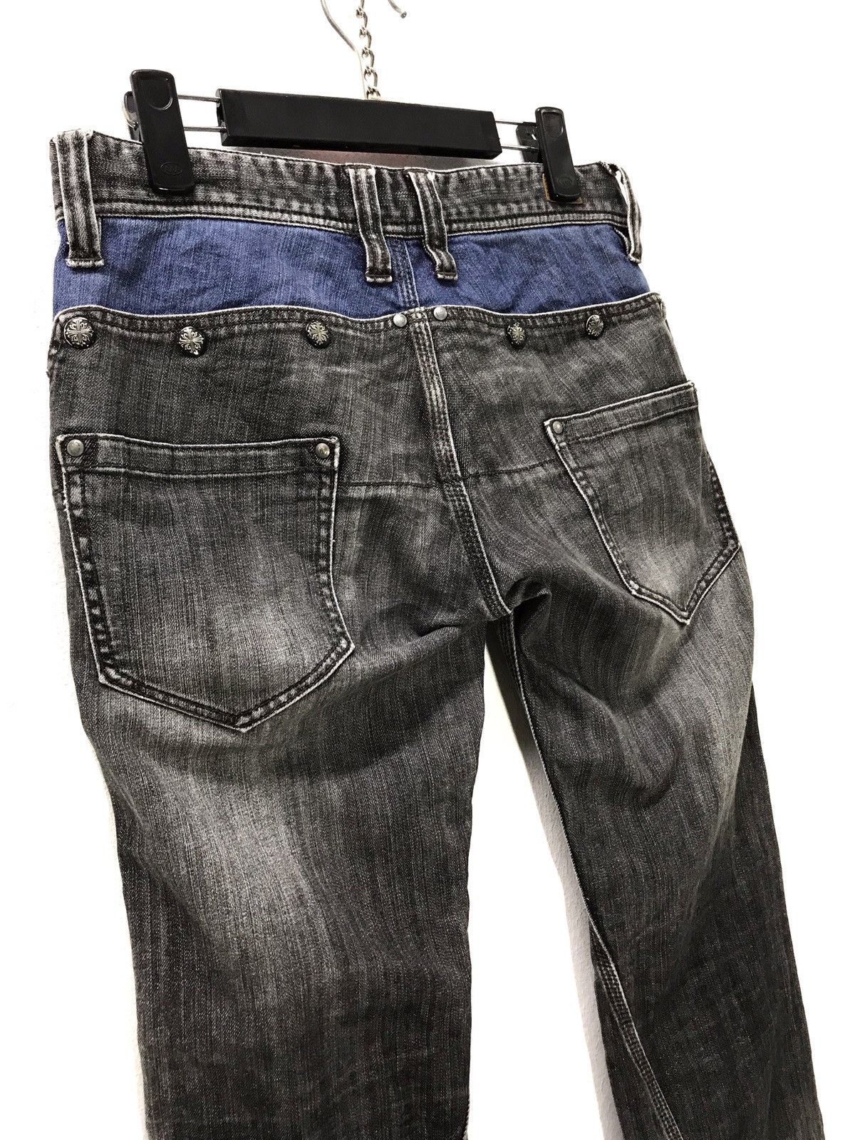 Japanese Brand Flare Jeans Nicole Club Multipocket Denim Two Tone 3🟦3 Size US 29 - 6 Thumbnail