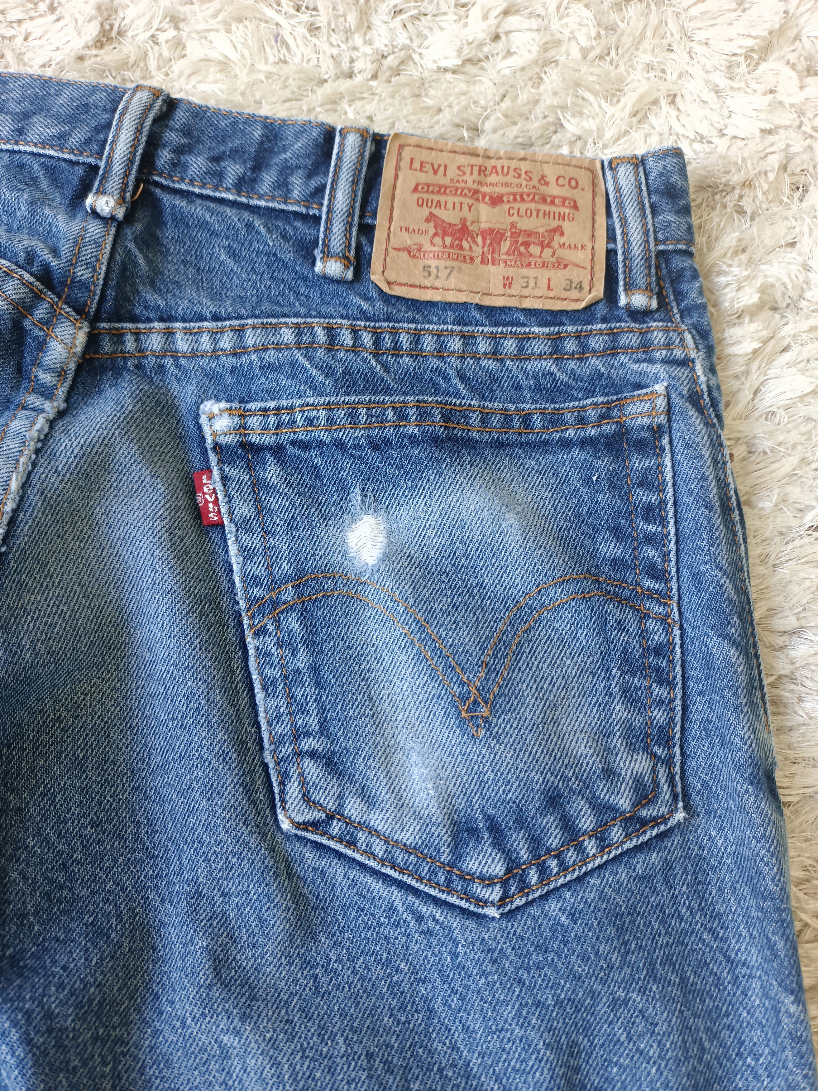 Levi's Vintage Clothing × Vintage Vintage 90's Levi's 517 Bootcut Distressed Jeans Size US 31 - 7 Thumbnail