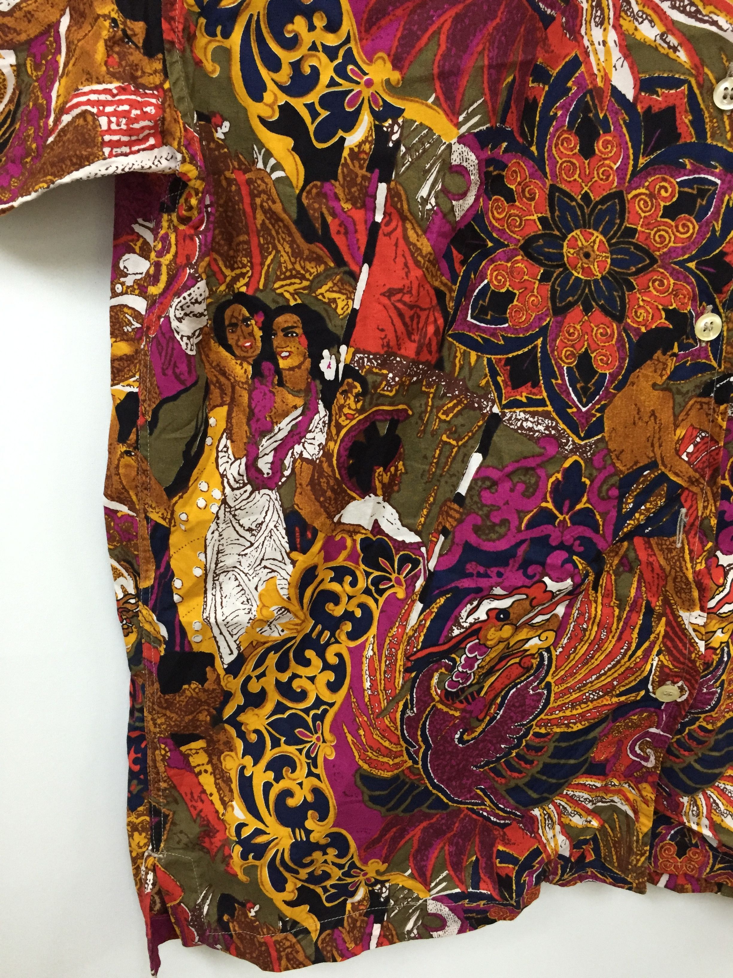 Gianfranco Ferre 90's American native Hawaiian Fullprint Size L / US 10 / IT 46 - 4 Thumbnail