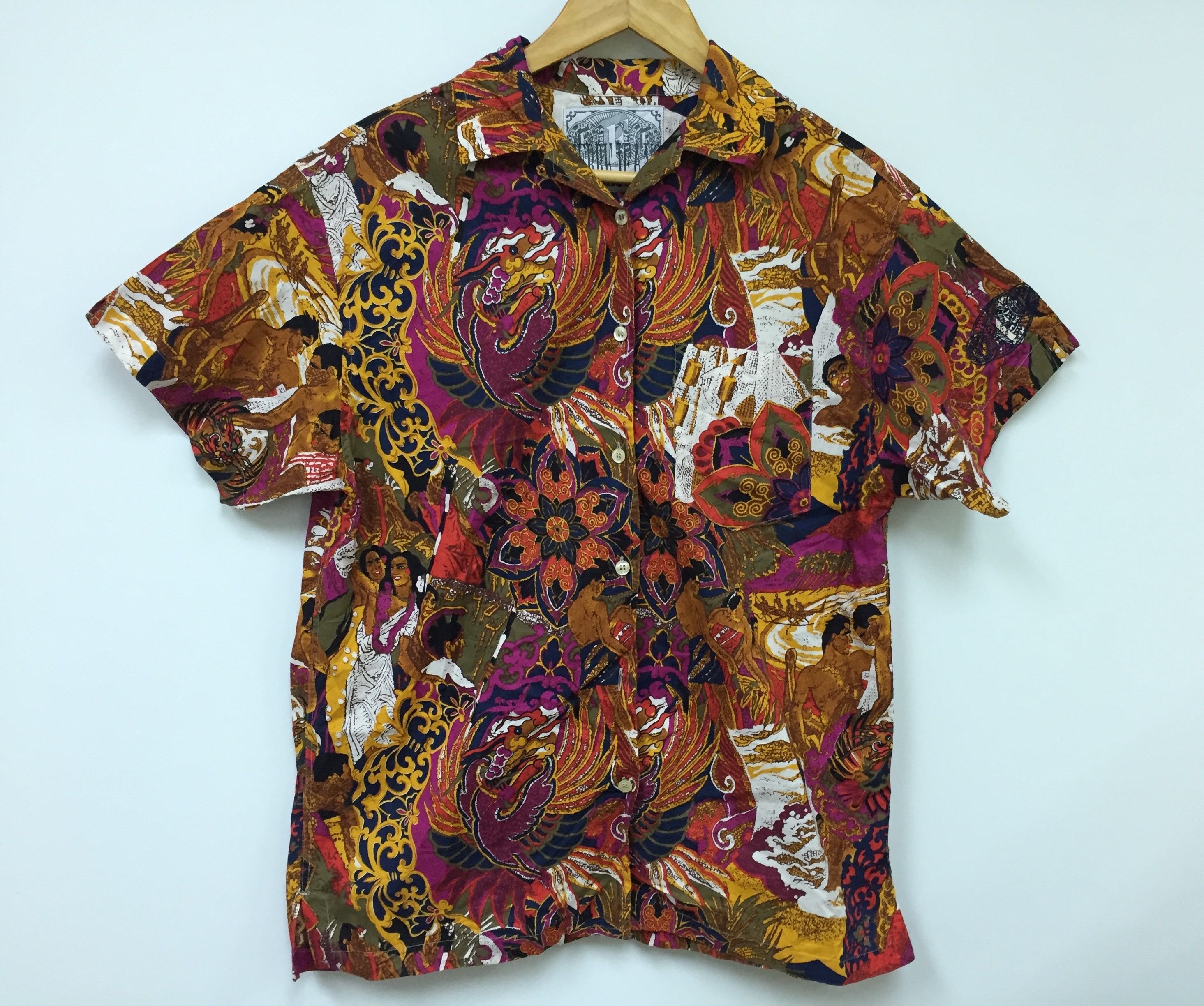 Gianfranco Ferre 90's American native Hawaiian Fullprint Size L / US 10 / IT 46 - 3 Thumbnail