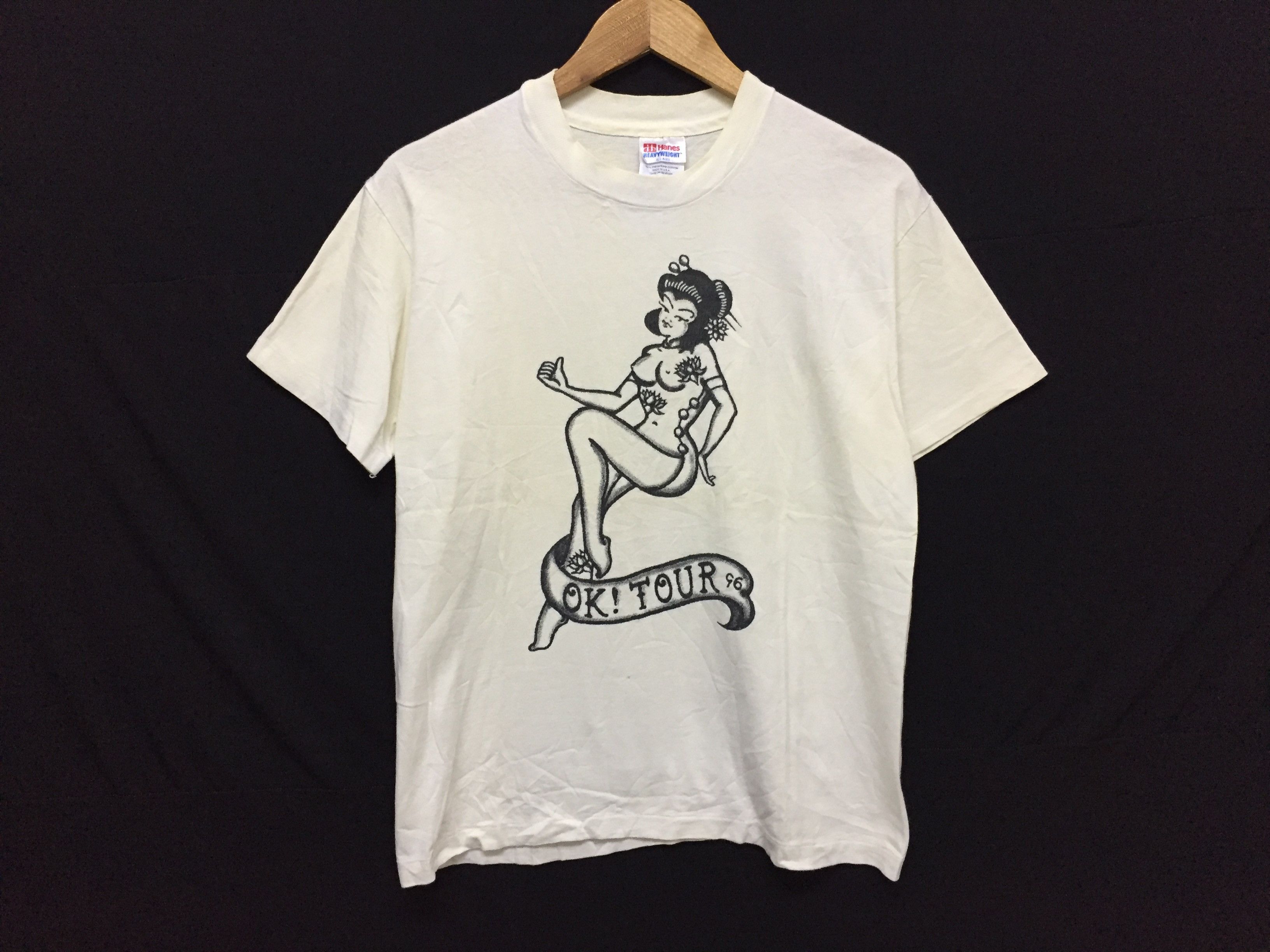 Vintage 1996 Geisha Ok Tour tattoo pin up girl Hanes tee Size US S / EU 44-46 / 1 - 2 Thumbnail