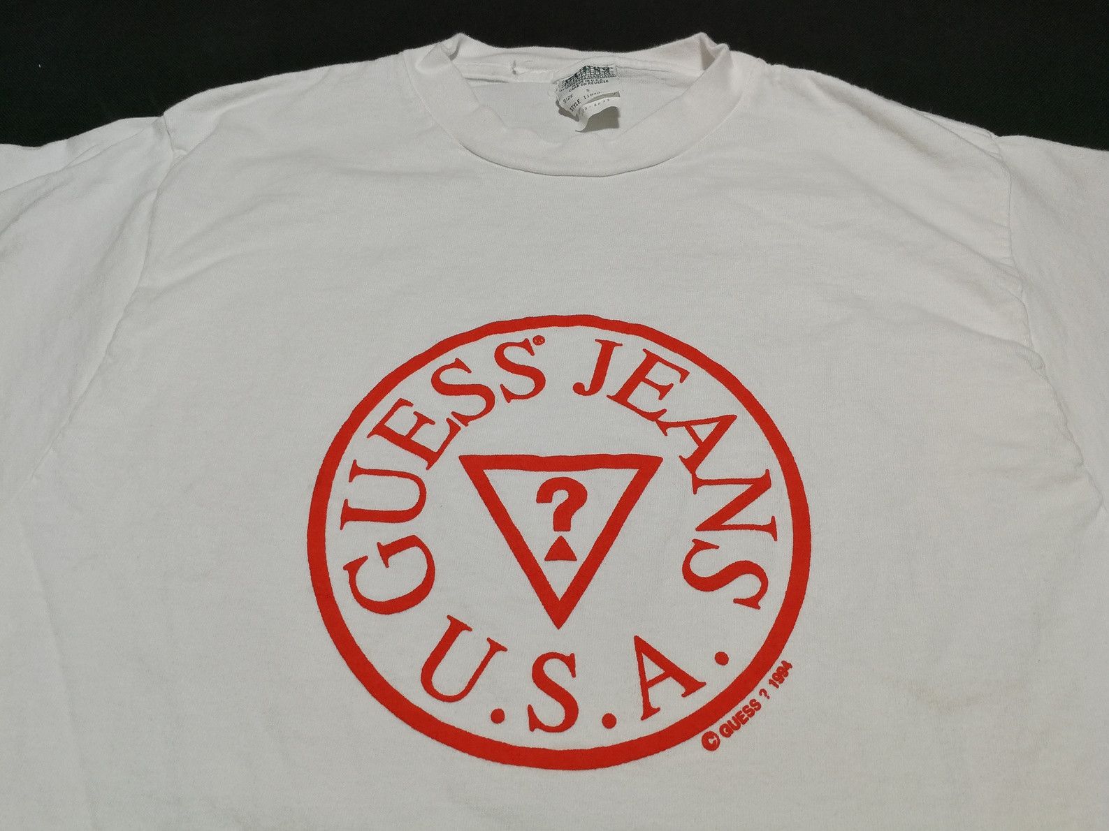 Guess Vintage 90s Guess Jeans USA 1994 Big Logo Tee Size US S / EU 44-46 / 1 - 2 Thumbnail
