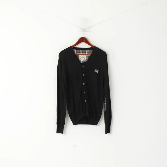 Vintage Munk Club Men S Cardigan Black Wool Rugby Jumper 3701 Size US S / EU 44-46 / 1 - 2 Thumbnail