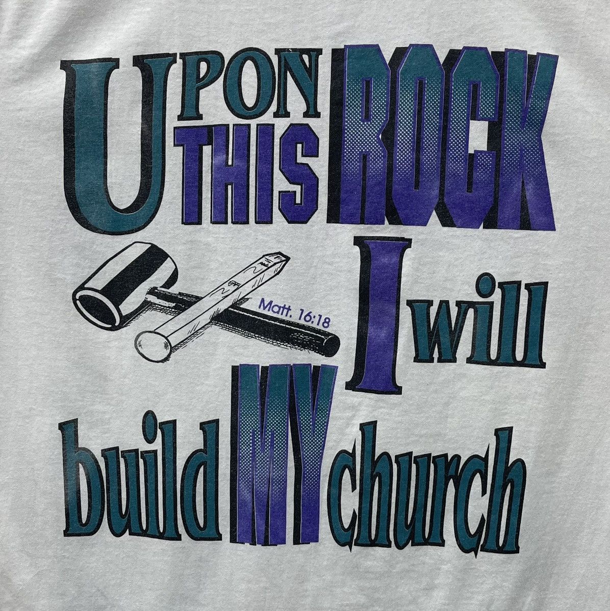 Beauty Beast × Vintage Vintage 90s Jesus Rock Of Ages Mount Rushmore T-Shirt Size US L / EU 52-54 / 3 - 4 Thumbnail