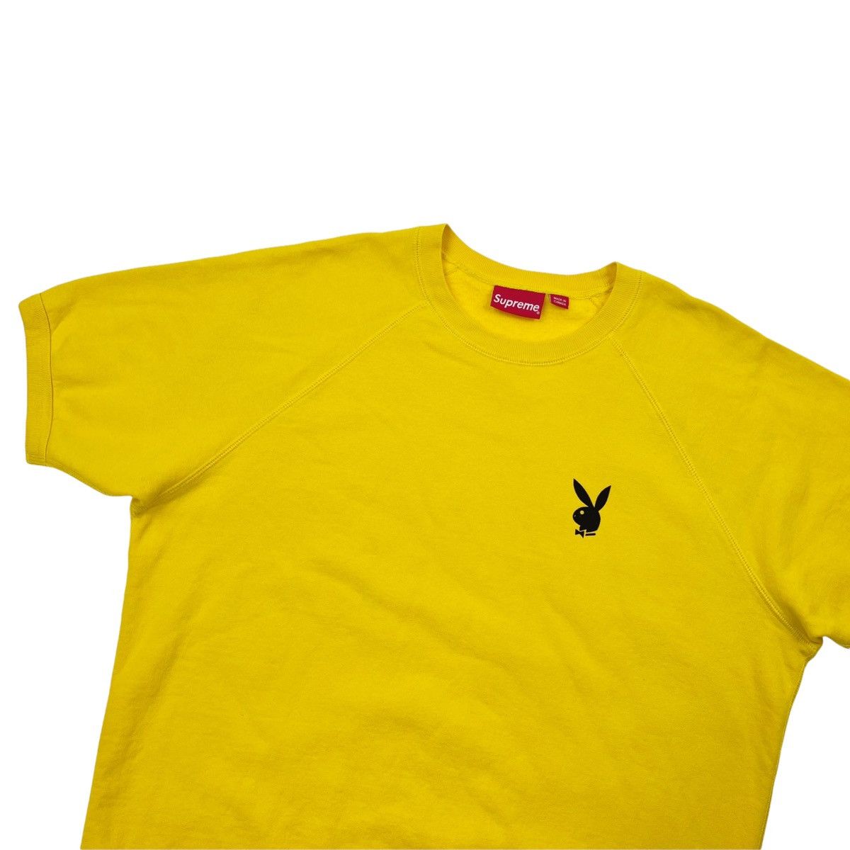 image of Supreme X Playboy Short Sleeve Sweatshirt in Yellow, Men's (Size Large)