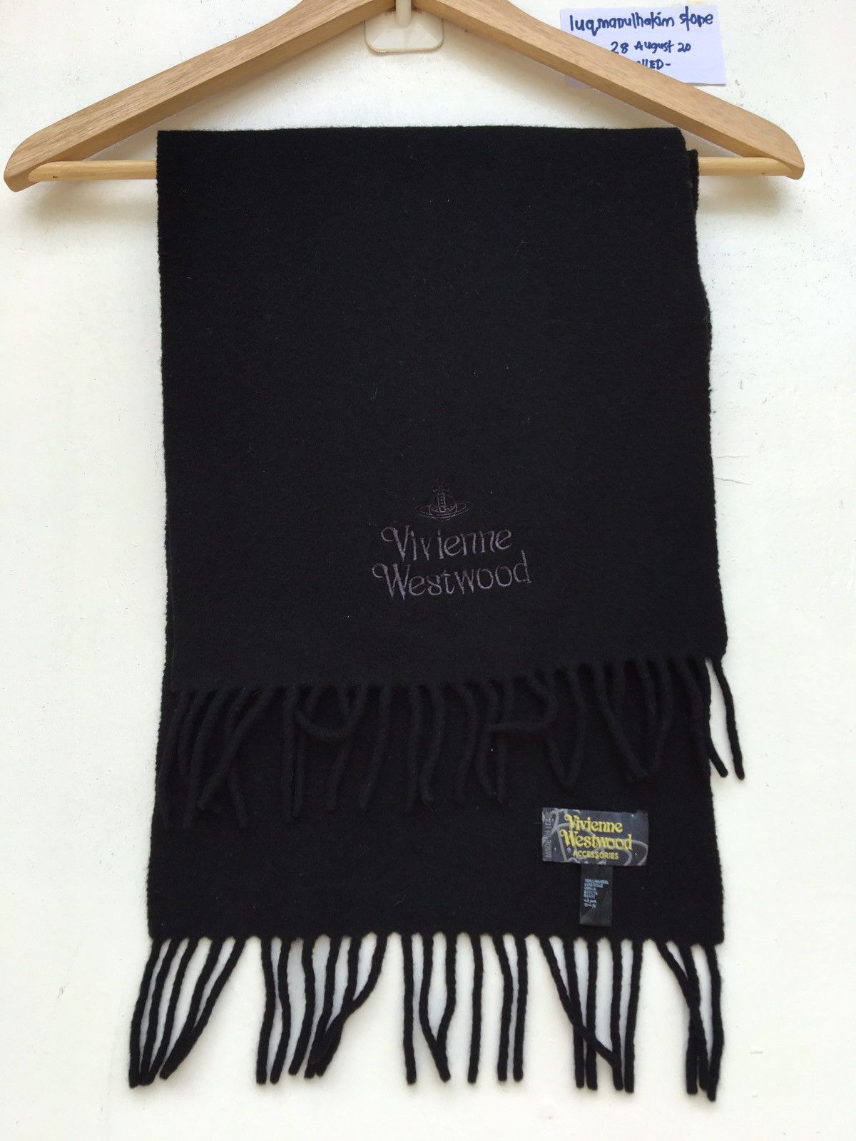 Vivienne Westwood Vivienne Westwood Wool Black Muffler Size ONE SIZE - 3 Thumbnail