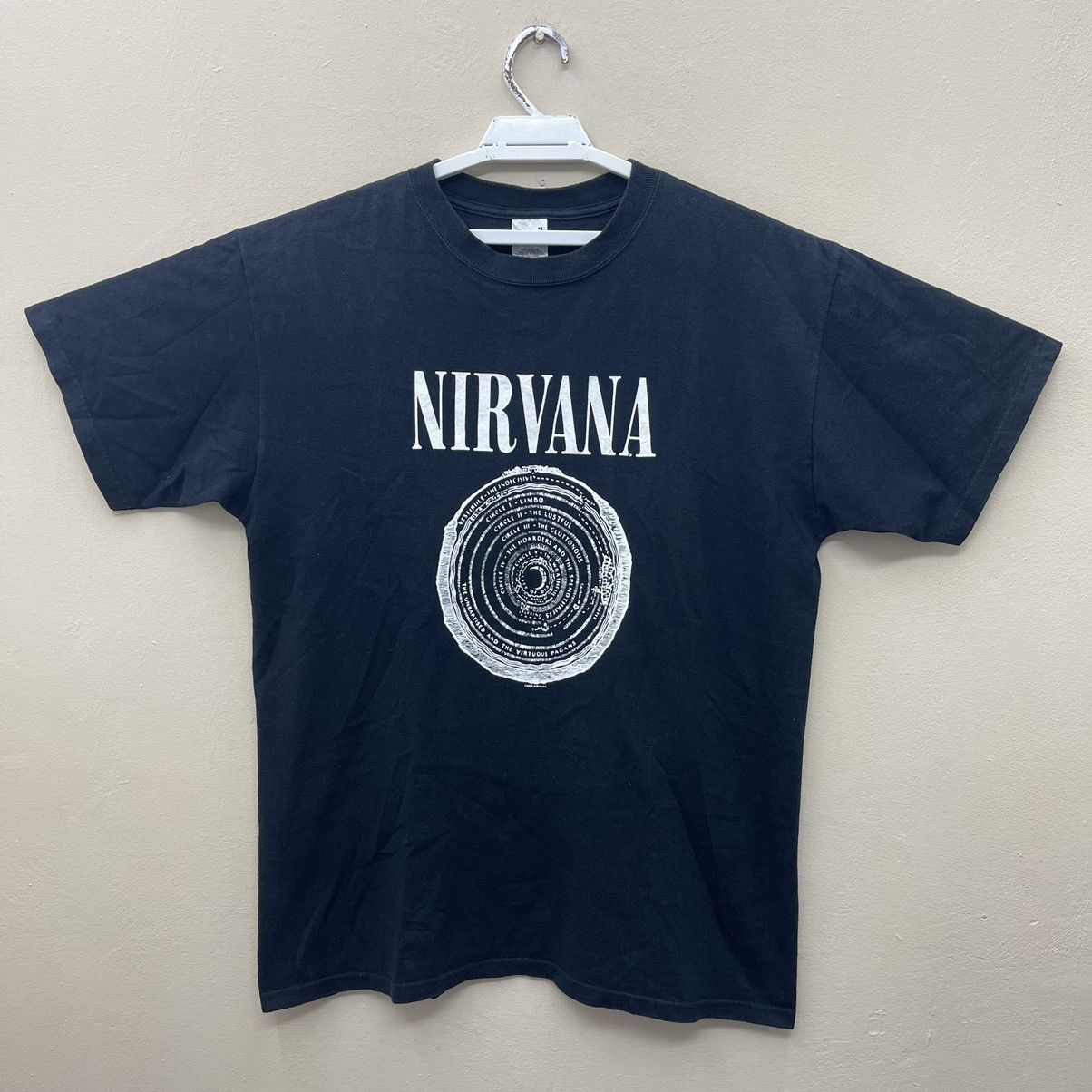 image of Kurt Cobain x Nirvana Vintage 2003 Nirvana Sub Pop Vestibule Black T-Shirt Grunge (Size Large)