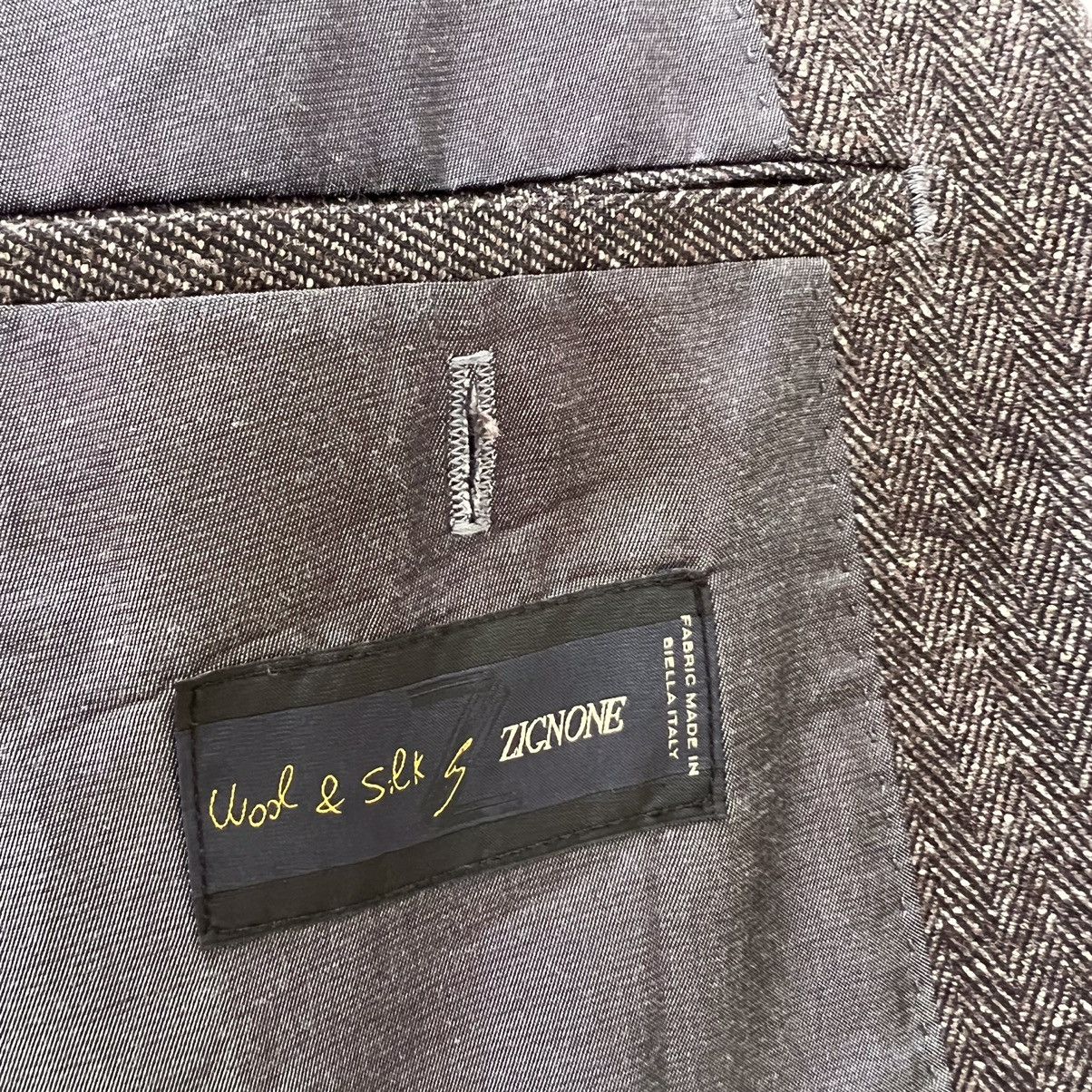 Michael Kors Michael Kors Herringbone Tweed Blazer • Zignone Wool Silk Size 44R - 6 Thumbnail