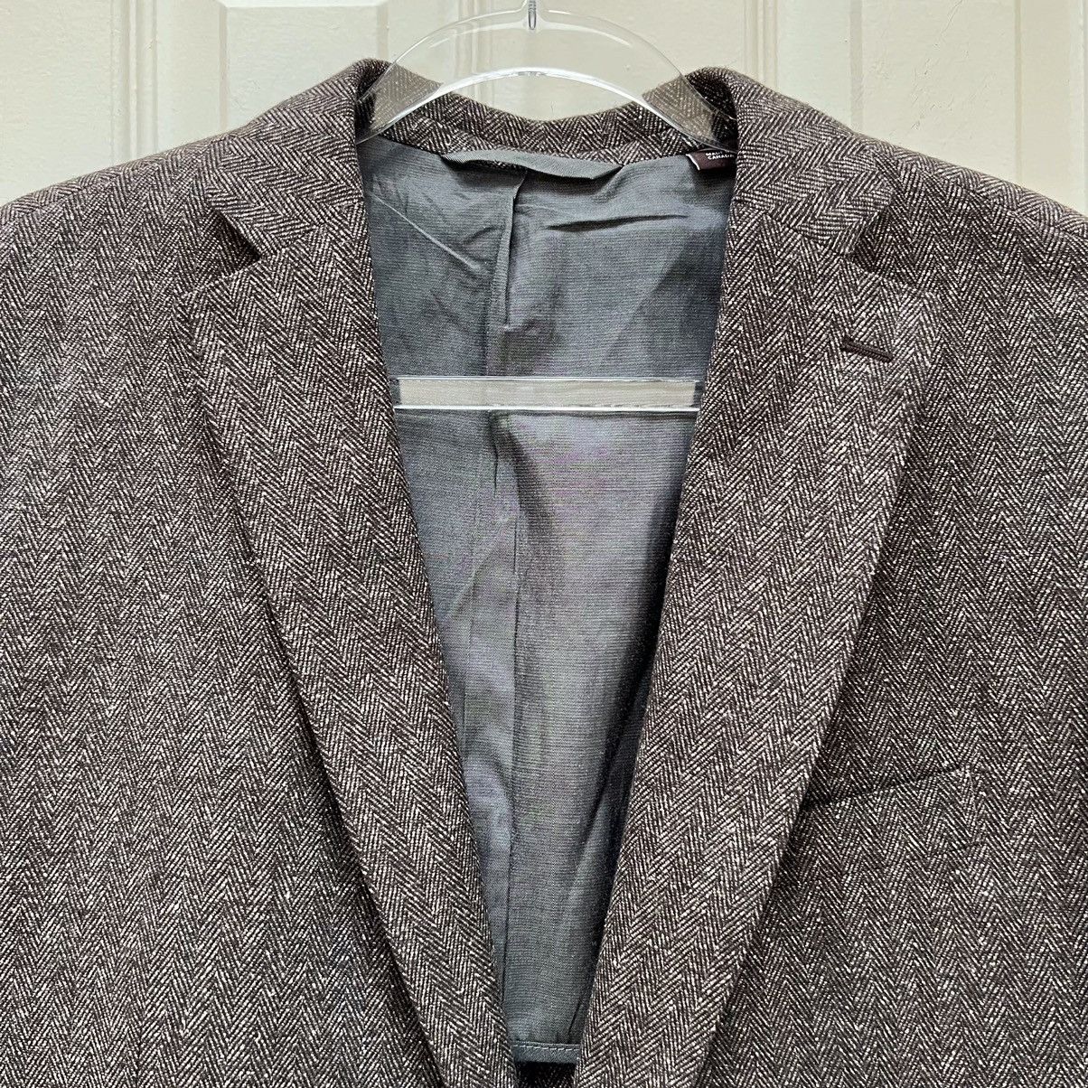 Michael Kors Michael Kors Herringbone Tweed Blazer • Zignone Wool Silk Size 44R - 3 Thumbnail