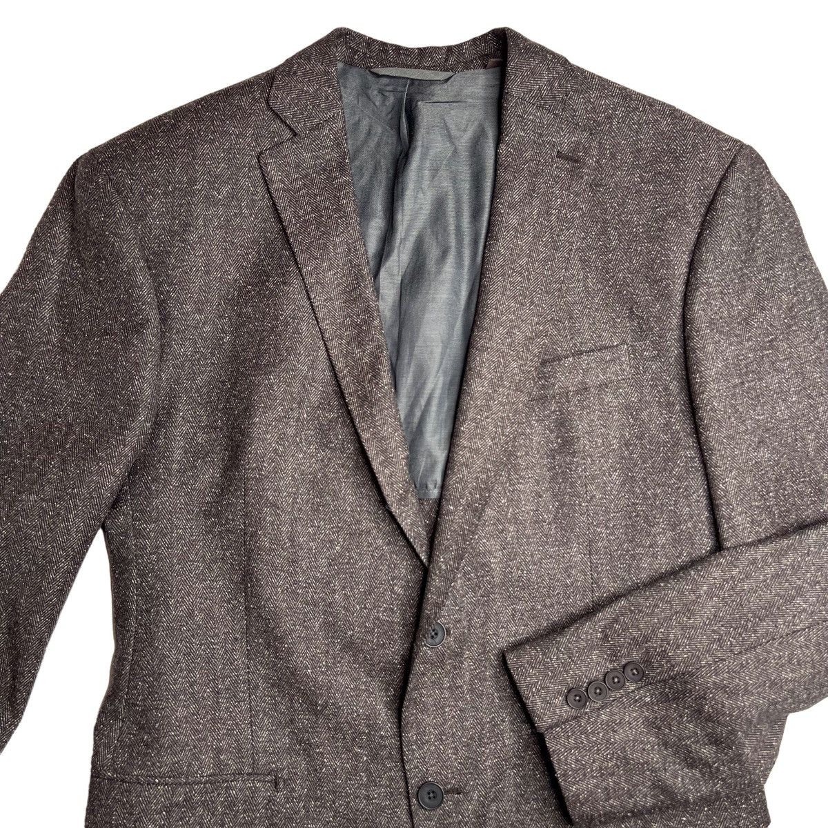 Michael Kors Michael Kors Herringbone Tweed Blazer • Zignone Wool Silk Size 44R - 1 Thumbnail