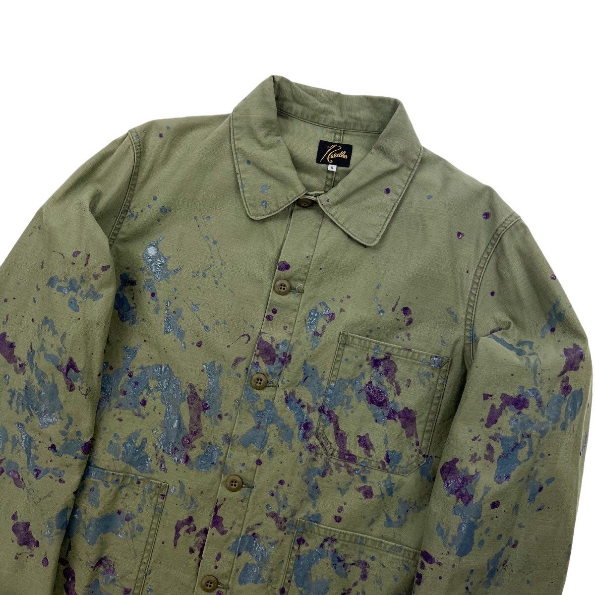 image of Needles Paint Splatter Coverall Jacket in Khaki, Men's (Size Small)