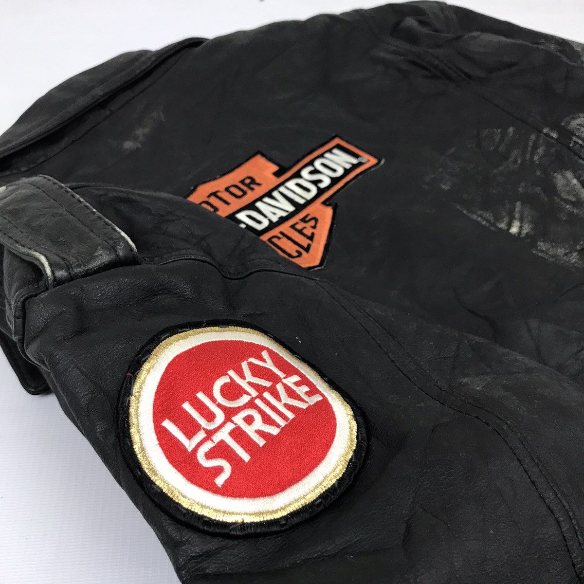 Harley Davidson × Vintage Vintage Harley Davidson Double Collar Leather Biker Jacket Size US M / EU 48-50 / 2 - 7 Thumbnail