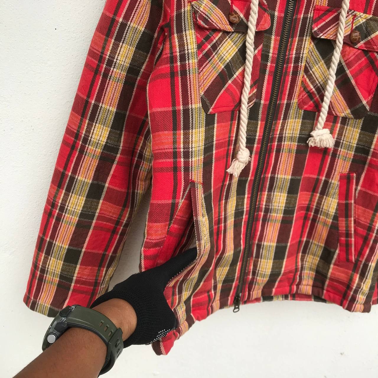 Japanese Brand Brand Soul of Freedom tartan hoodie sherpa jacket Size US L / EU 52-54 / 3 - 5 Thumbnail