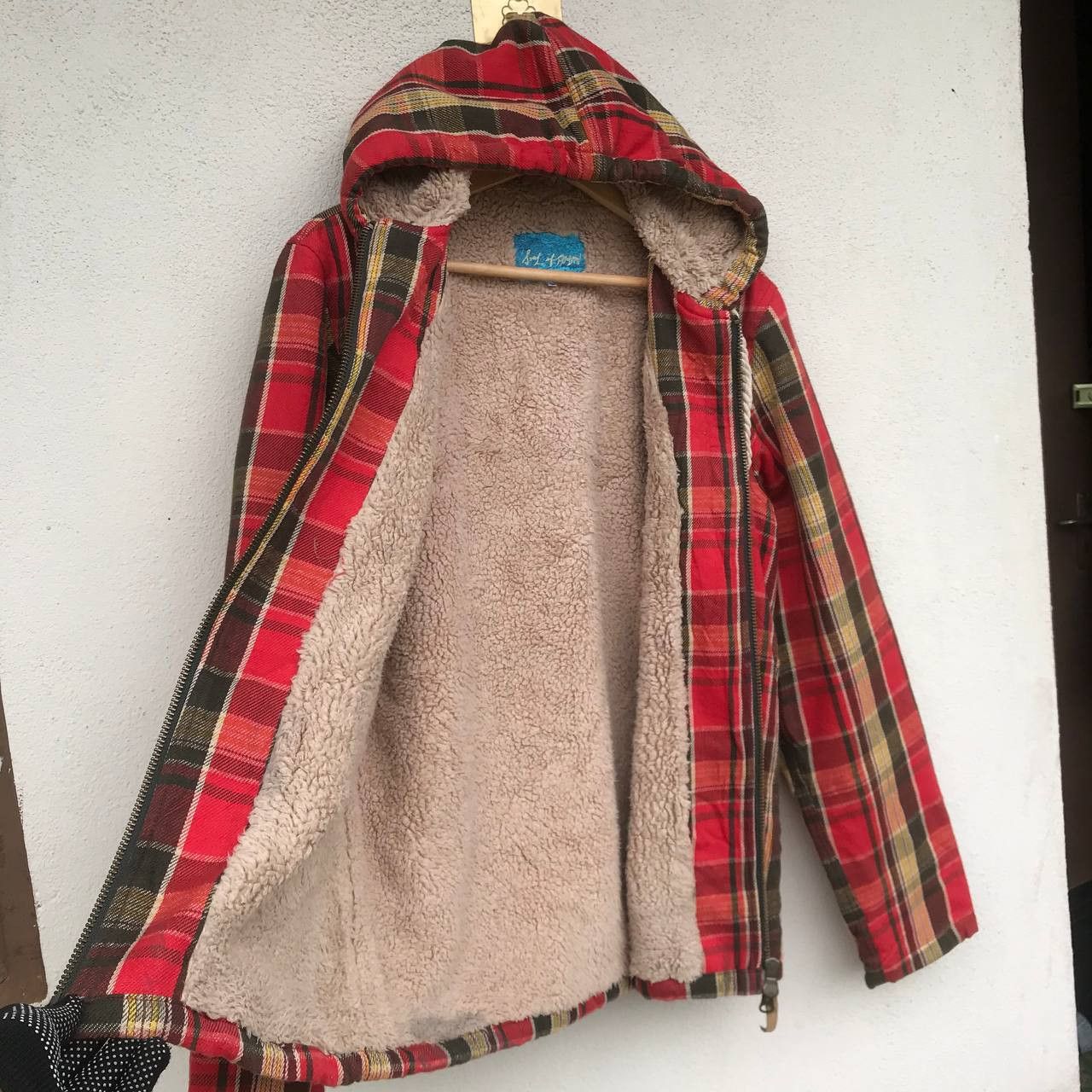 Japanese Brand Brand Soul of Freedom tartan hoodie sherpa jacket Size US L / EU 52-54 / 3 - 7 Thumbnail