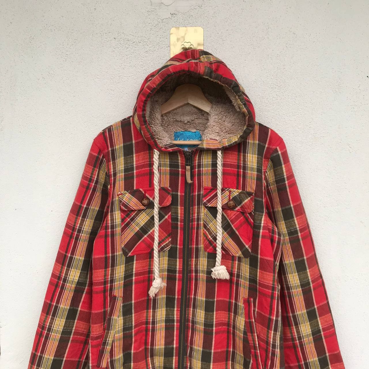 Japanese Brand Brand Soul of Freedom tartan hoodie sherpa jacket Size US L / EU 52-54 / 3 - 4 Thumbnail