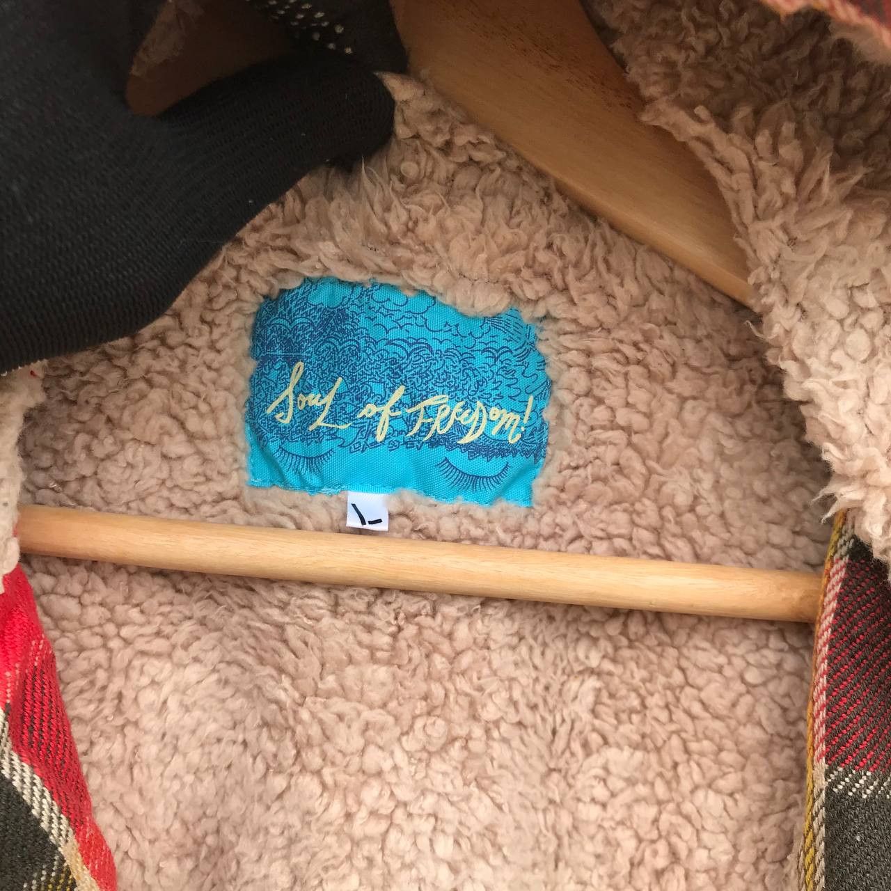 Japanese Brand Brand Soul of Freedom tartan hoodie sherpa jacket Size US L / EU 52-54 / 3 - 9 Thumbnail