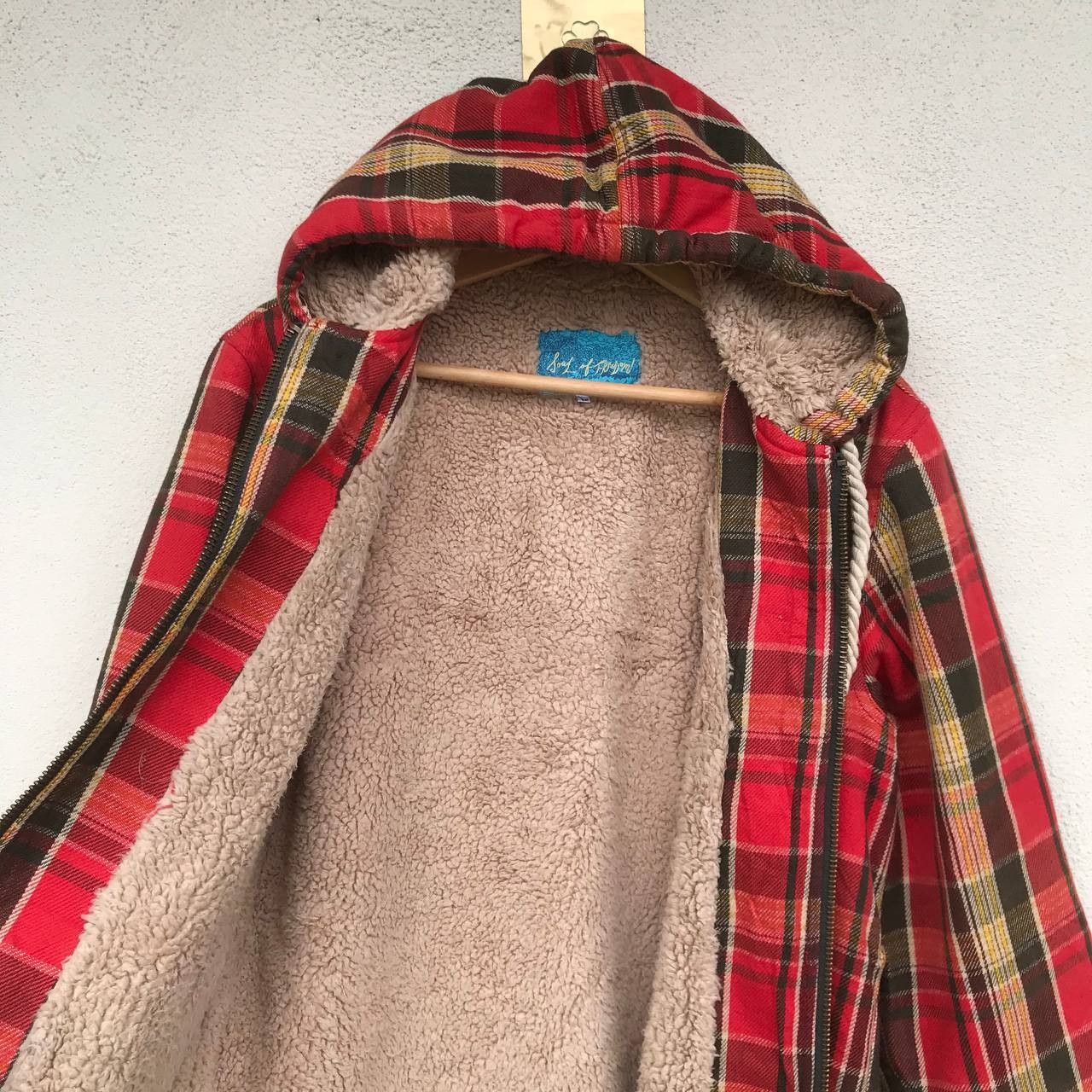 Japanese Brand Brand Soul of Freedom tartan hoodie sherpa jacket Size US L / EU 52-54 / 3 - 8 Thumbnail