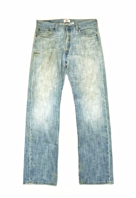 image of Levis 501 Faded Dirty Distressed Jeans 36X35 in Blue, Men's