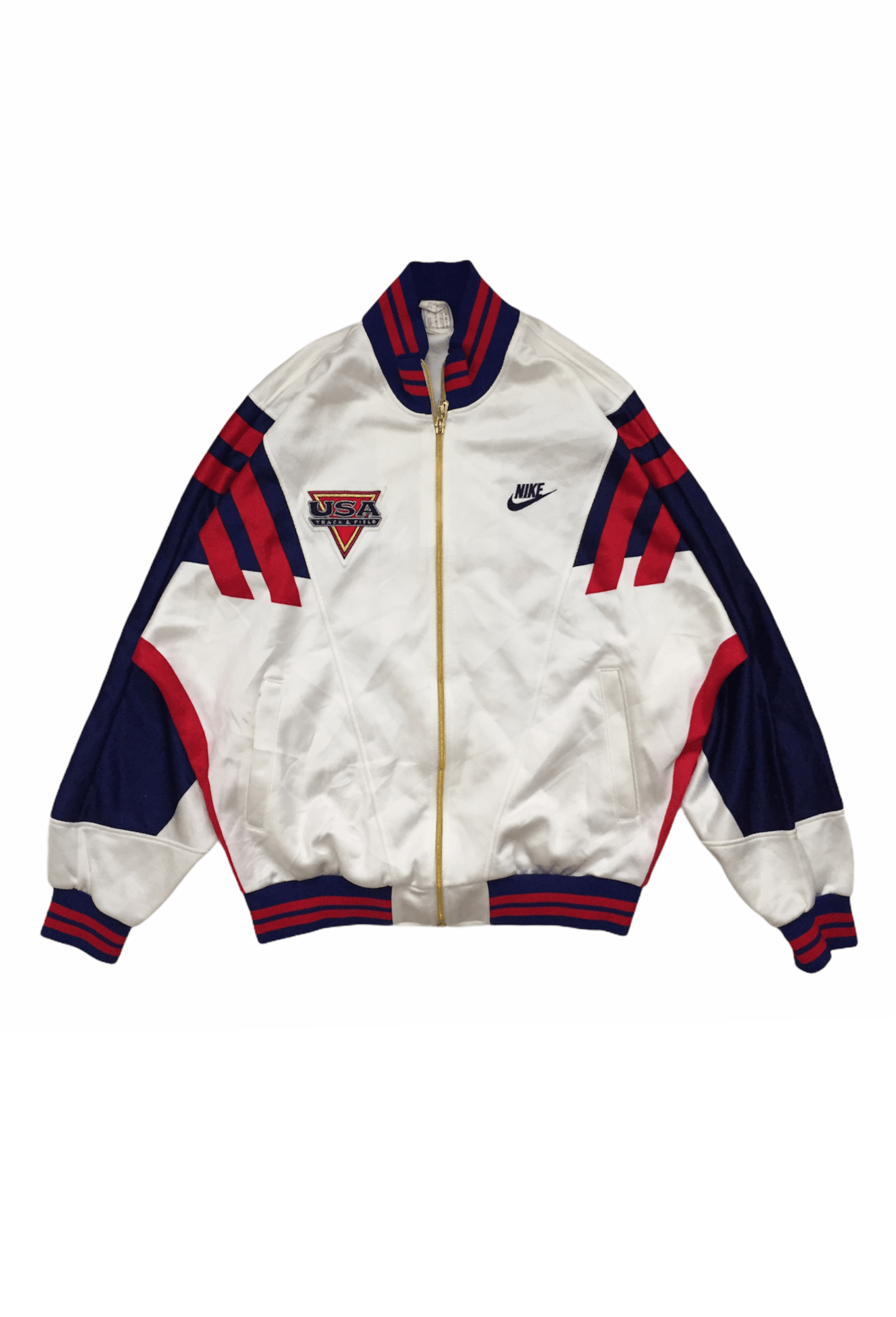 image of 90's Nike Track And Field Color Block Embroidered Logo, Men's (Size Medium)