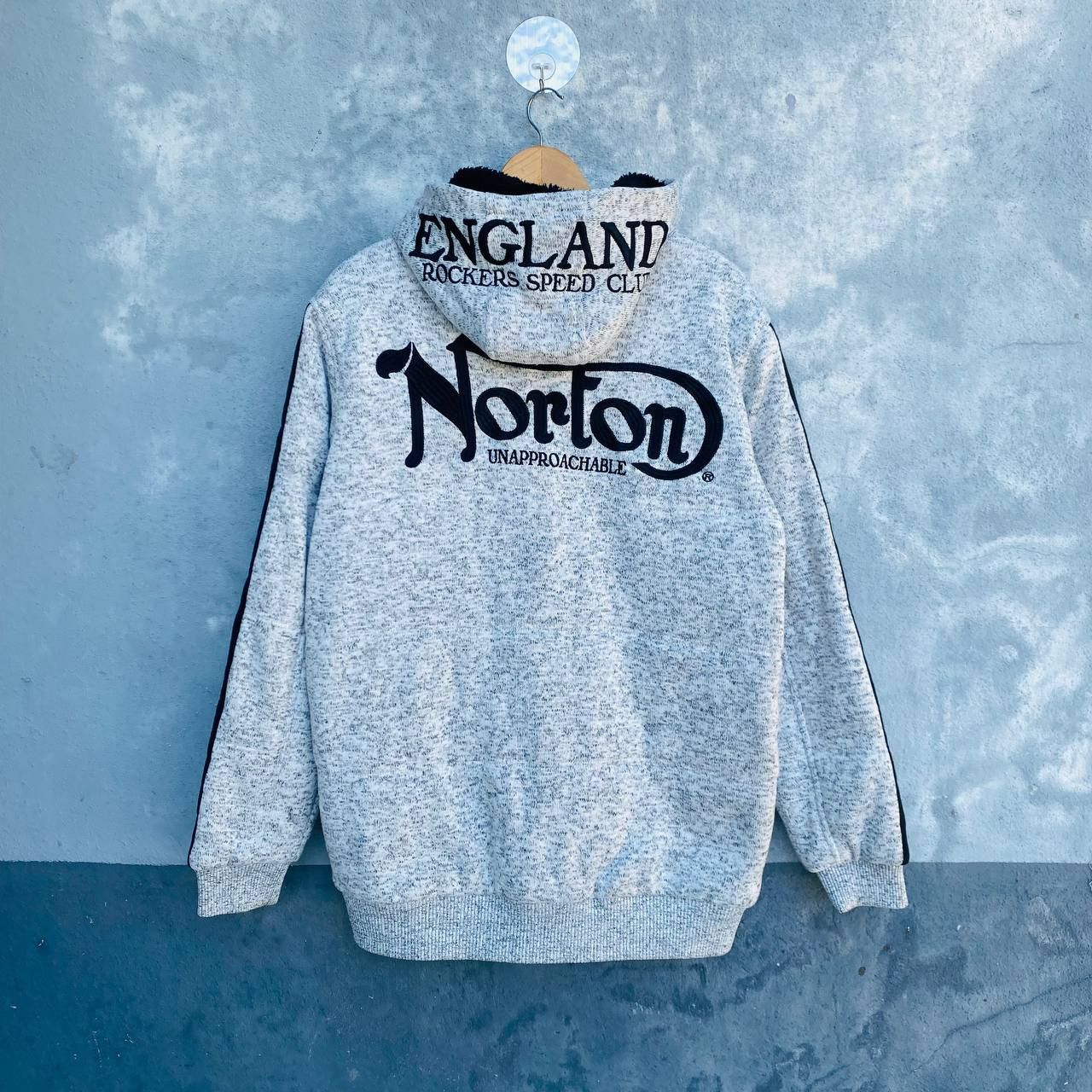 Norton Norton embroidery logo sherpa lining jacket hoodie Size US L / EU 52-54 / 3 - 6 Thumbnail