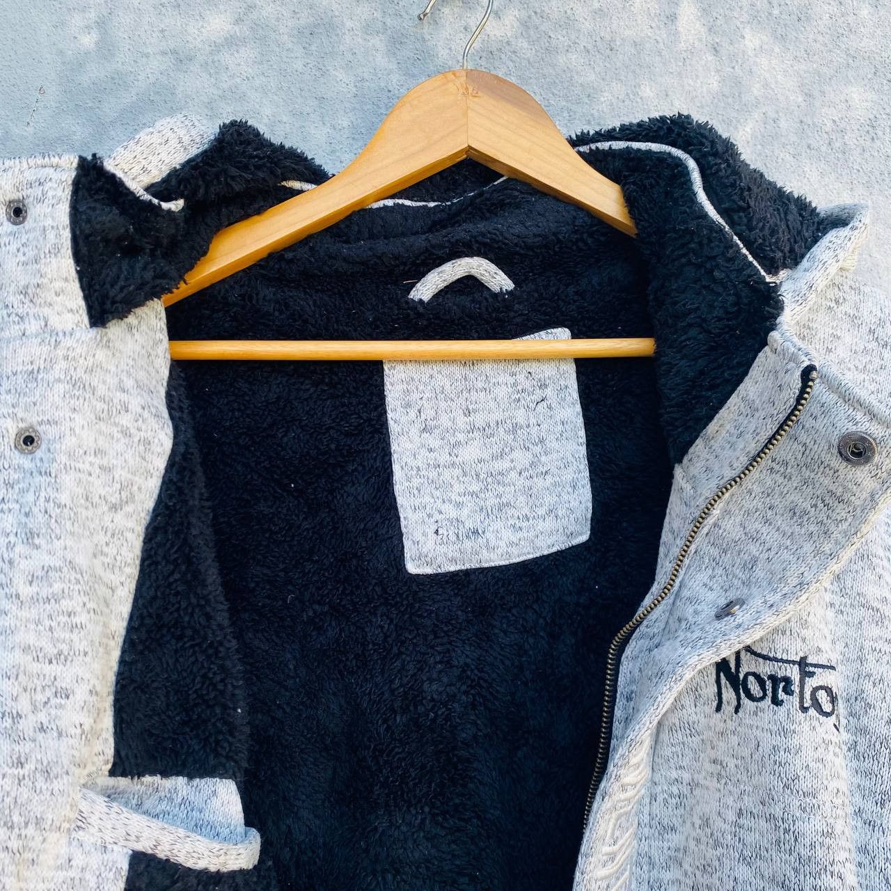 Norton Norton embroidery logo sherpa lining jacket hoodie Size US L / EU 52-54 / 3 - 9 Thumbnail