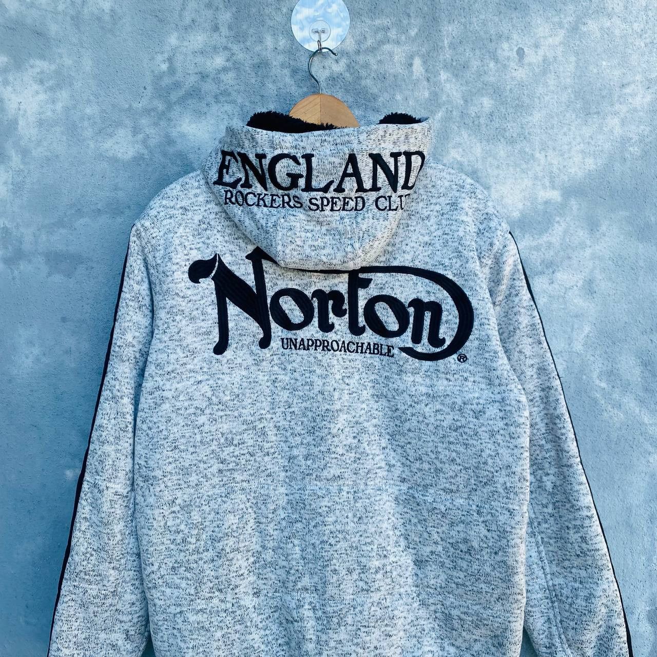 Norton Norton embroidery logo sherpa lining jacket hoodie Size US L / EU 52-54 / 3 - 1 Thumbnail