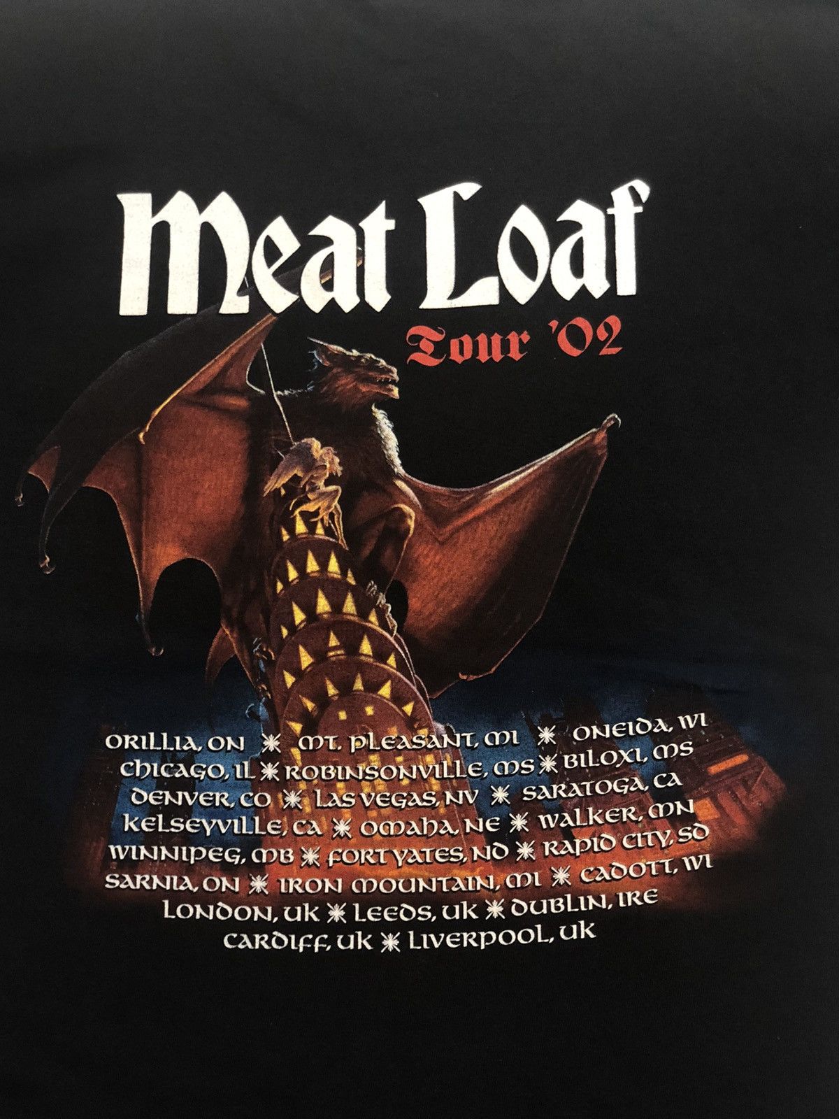 Band Tees × Vintage Vintage 2002 Meat Loaf Tour Size US L / EU 52-54 / 3 - 5 Thumbnail