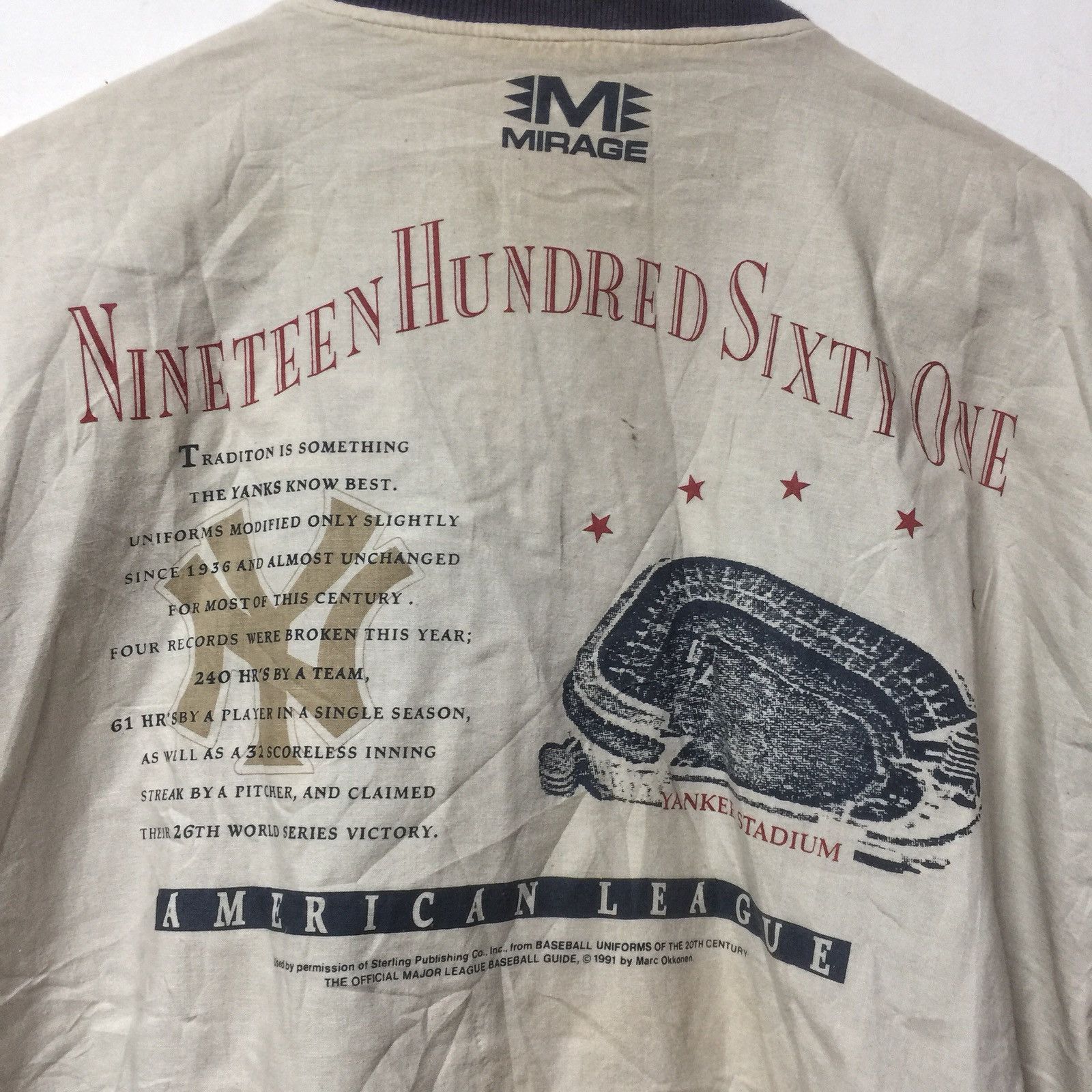 MLB × New York Yankees 💥delete today💥BY Marc Okkonen 1991 American League jersy Size US XL / EU 56 / 4 - 16 Thumbnail