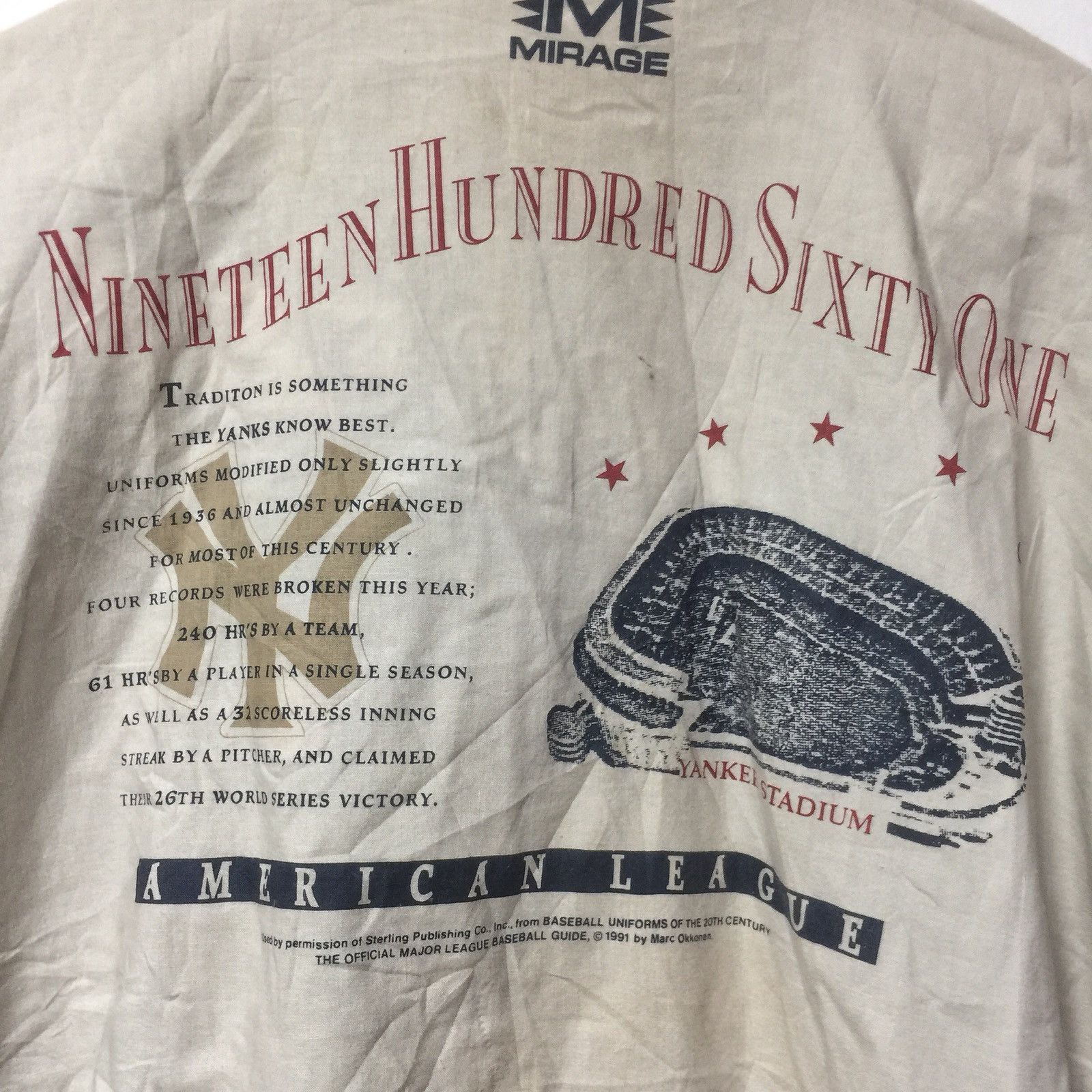 MLB × New York Yankees 💥delete today💥BY Marc Okkonen 1991 American League jersy Size US XL / EU 56 / 4 - 11 Thumbnail