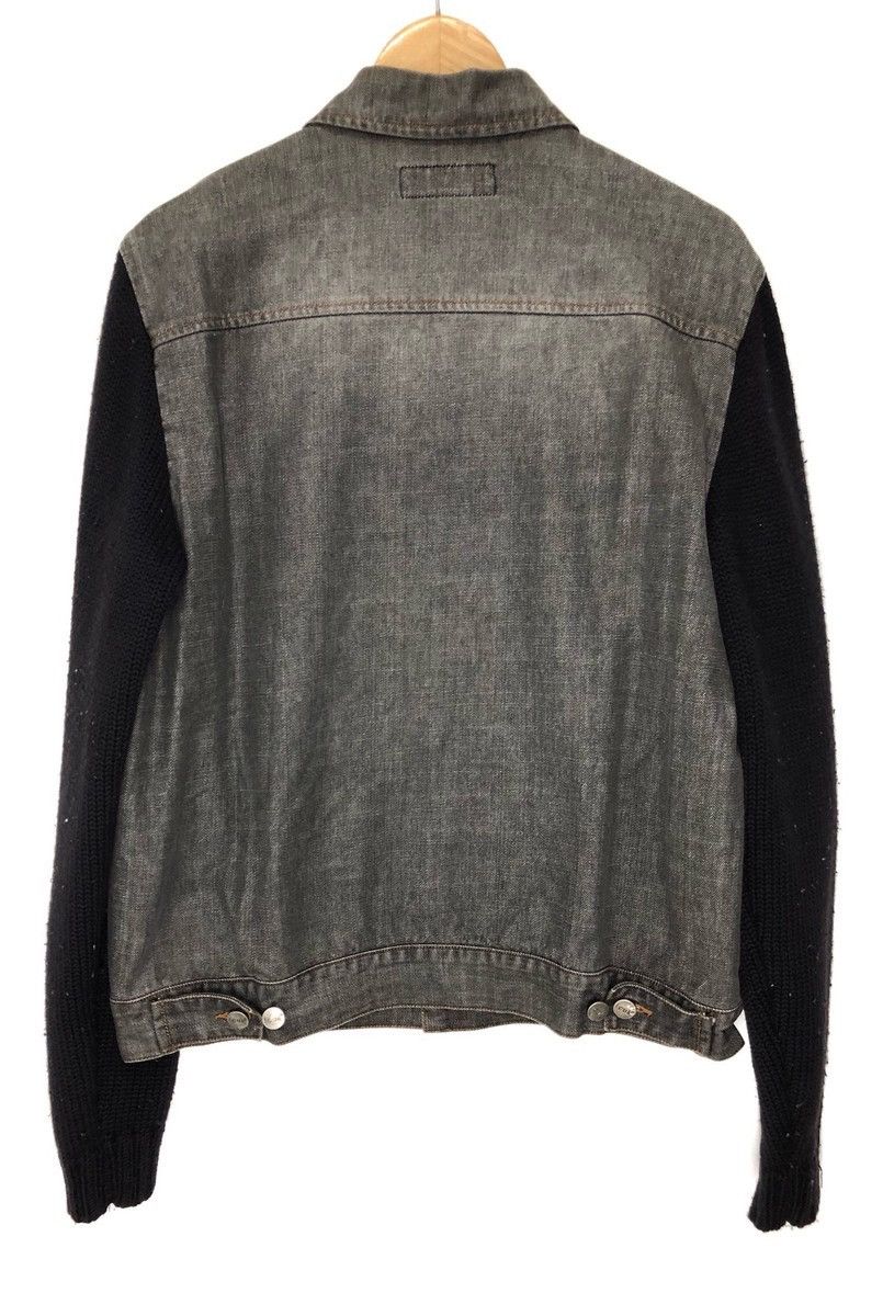 Japanese Brand × Number (N)ine 🇯🇵 Fcuk Japan Hybrid Sleeve Knit Distressed Denim Jacket Size US M / EU 48-50 / 2 - 2 Thumbnail