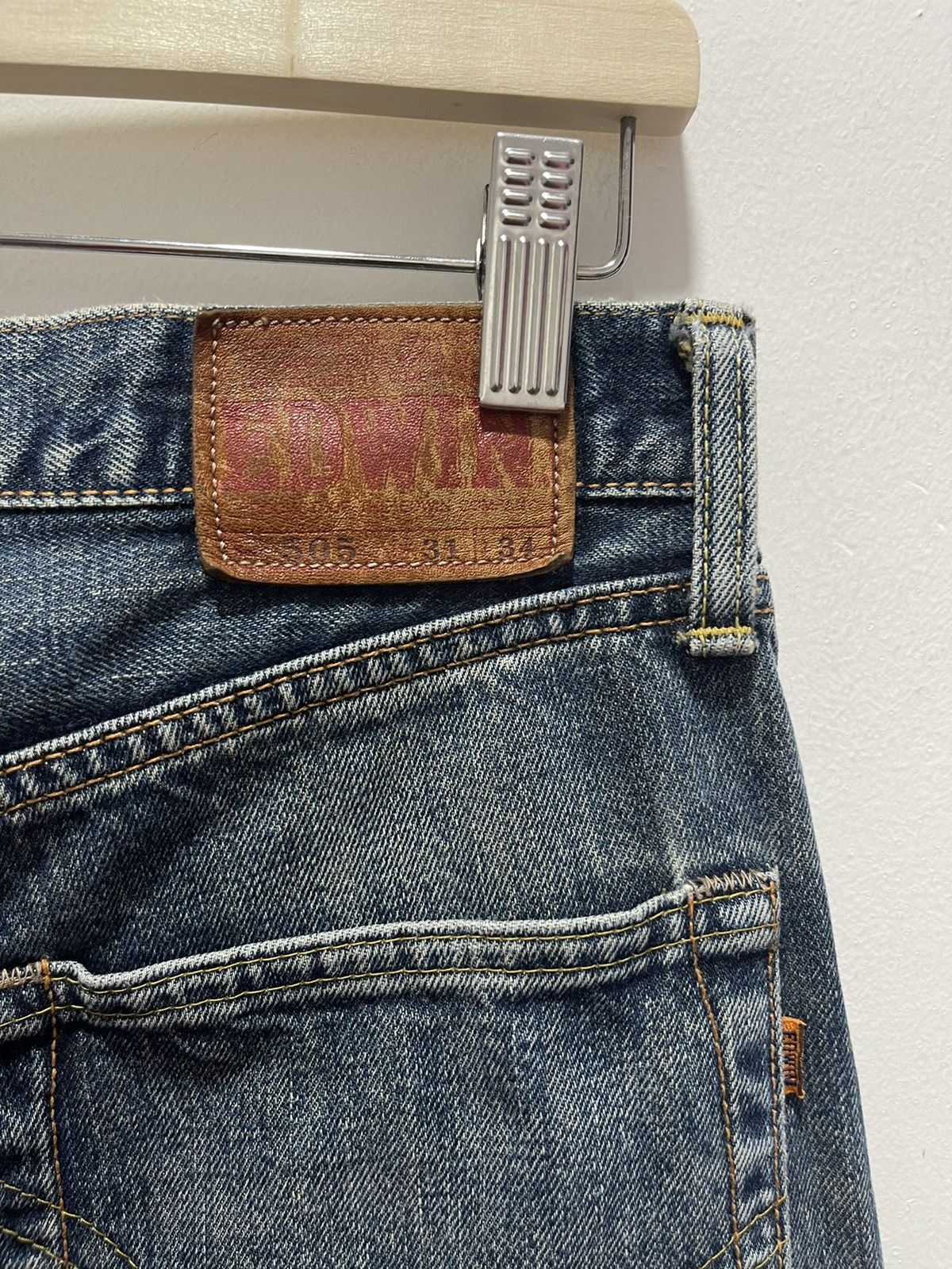 Edwin VINTAGE EDWIN 505 SELVEDGE DISTRESSED DENIM JEANS 31x34 Size US 30 / EU 46 - 11 Thumbnail
