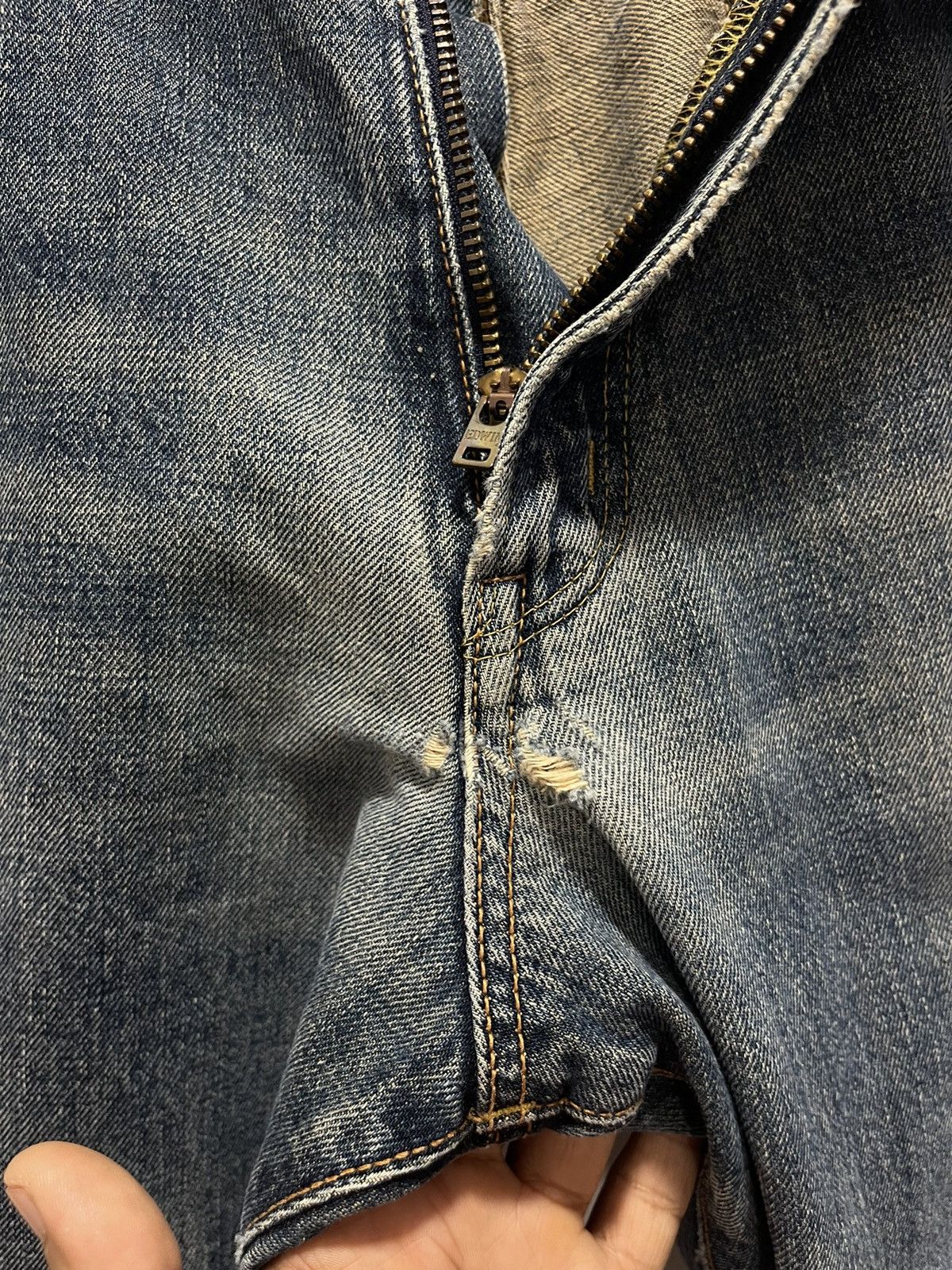 Edwin VINTAGE EDWIN 505 SELVEDGE DISTRESSED DENIM JEANS 31x34 Size US 30 / EU 46 - 7 Thumbnail