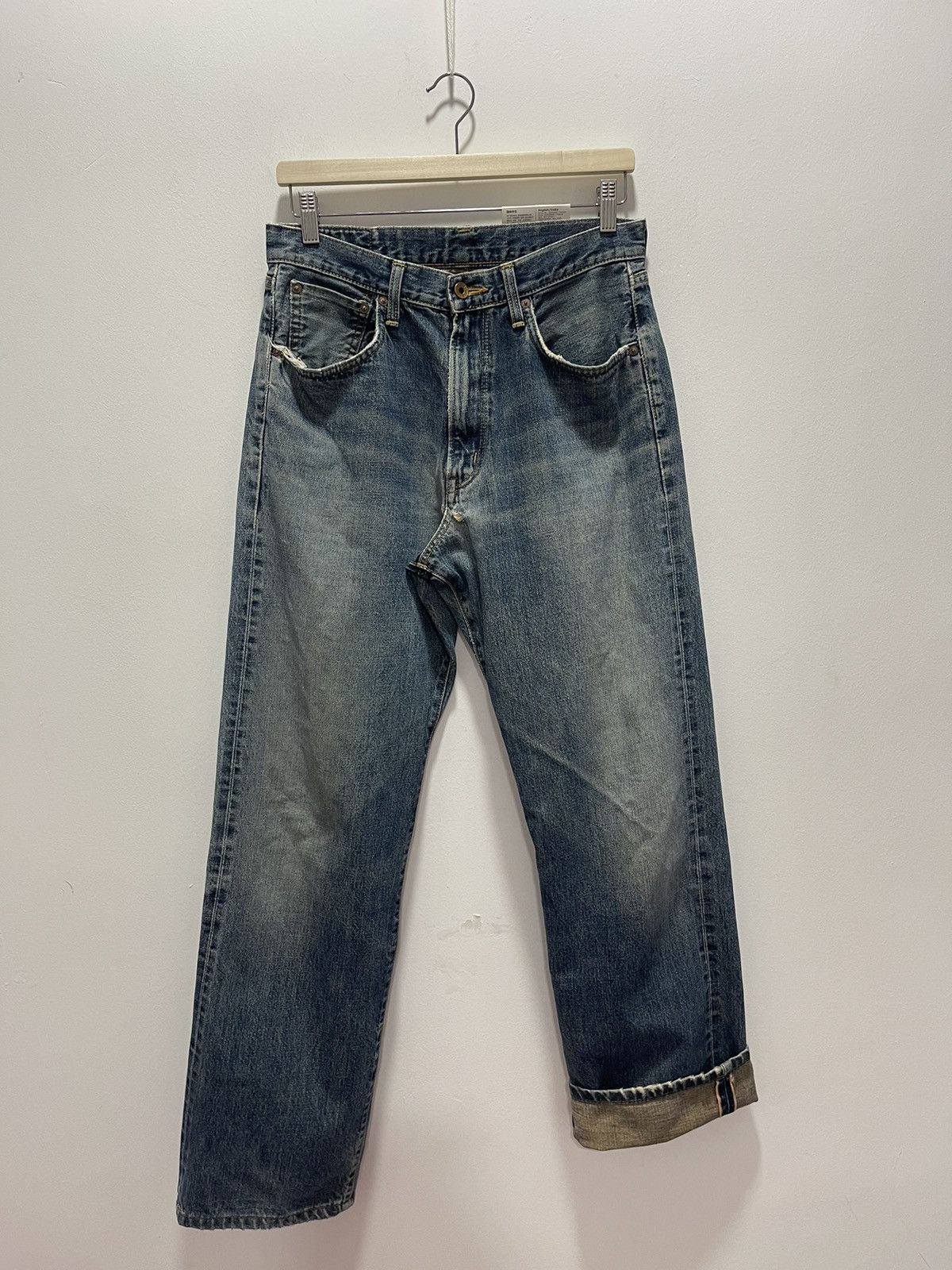 Edwin VINTAGE EDWIN 505 SELVEDGE DISTRESSED DENIM JEANS 31x34 Size US 30 / EU 46 - 1 Thumbnail