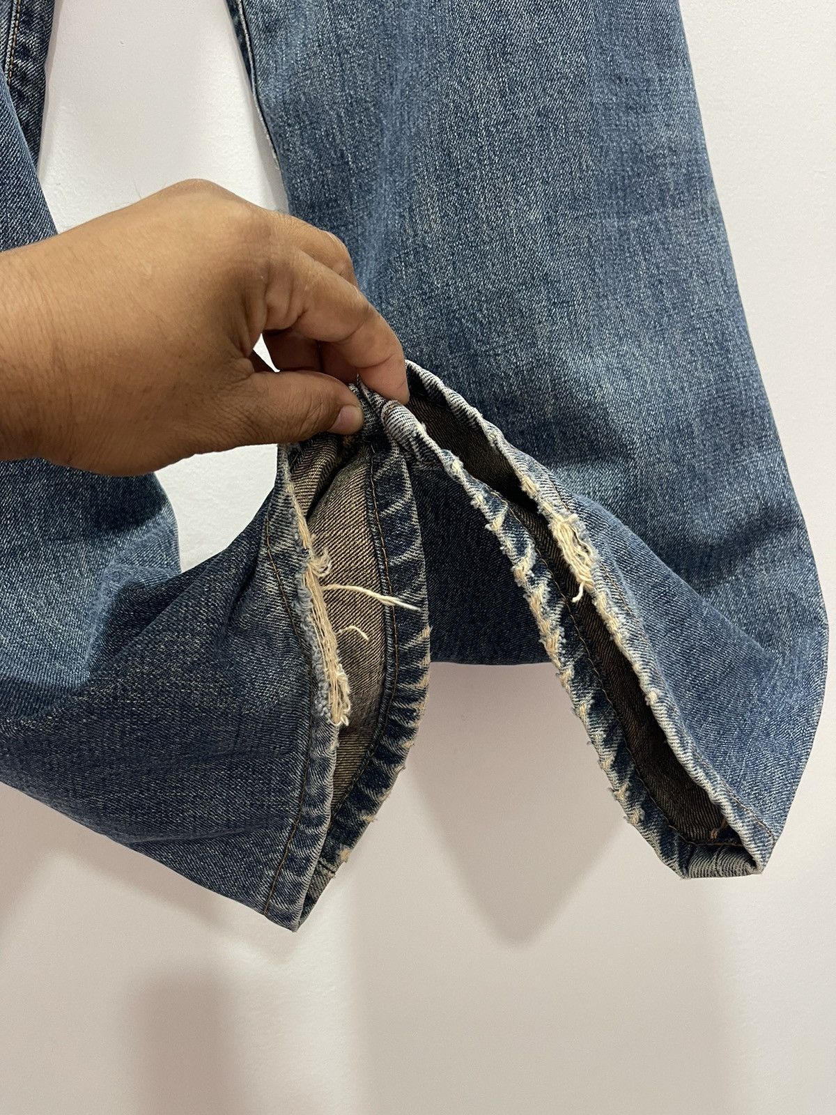 Edwin VINTAGE EDWIN 505 SELVEDGE DISTRESSED DENIM JEANS 31x34 Size US 30 / EU 46 - 10 Thumbnail