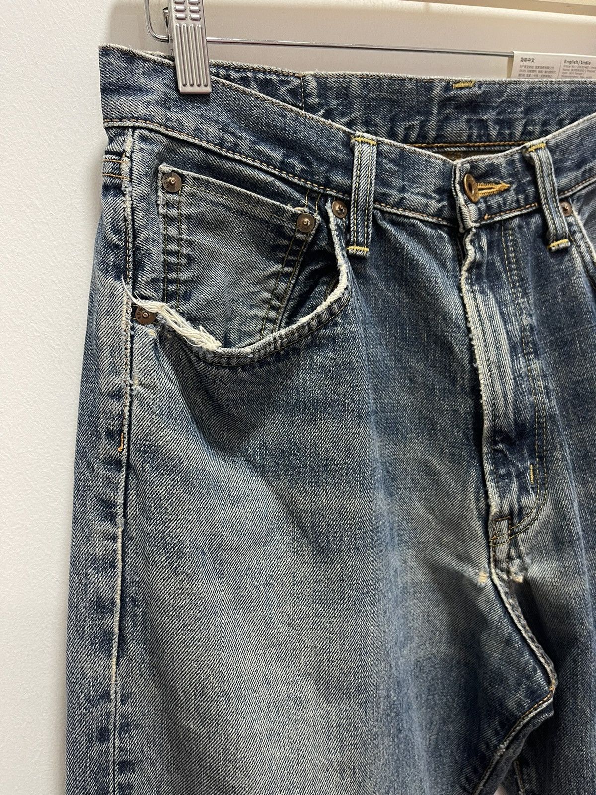 Edwin VINTAGE EDWIN 505 SELVEDGE DISTRESSED DENIM JEANS 31x34 Size US 30 / EU 46 - 3 Thumbnail