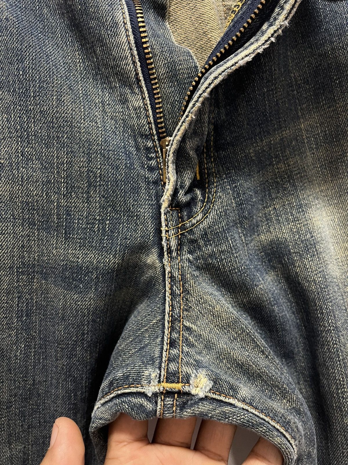 Edwin VINTAGE EDWIN 505 SELVEDGE DISTRESSED DENIM JEANS 31x34 Size US 31 - 7 Thumbnail