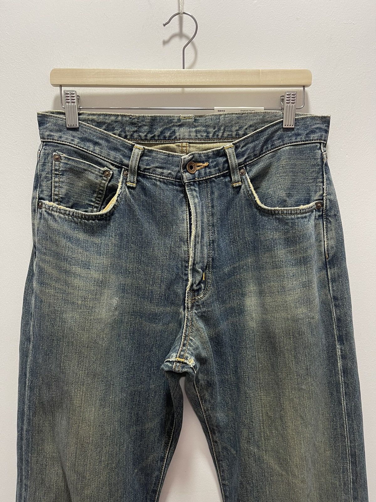 Edwin VINTAGE EDWIN 505 SELVEDGE DISTRESSED DENIM JEANS 31x34 Size US 31 - 4 Thumbnail