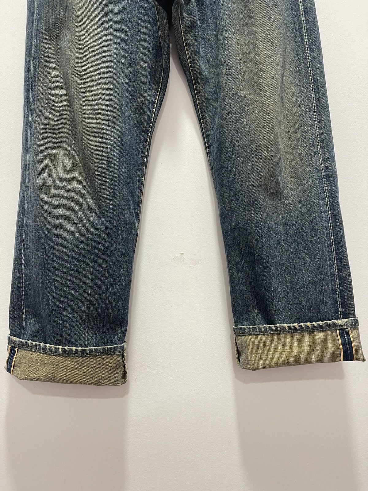 Edwin VINTAGE EDWIN 505 SELVEDGE DISTRESSED DENIM JEANS 31x34 Size US 31 - 5 Thumbnail