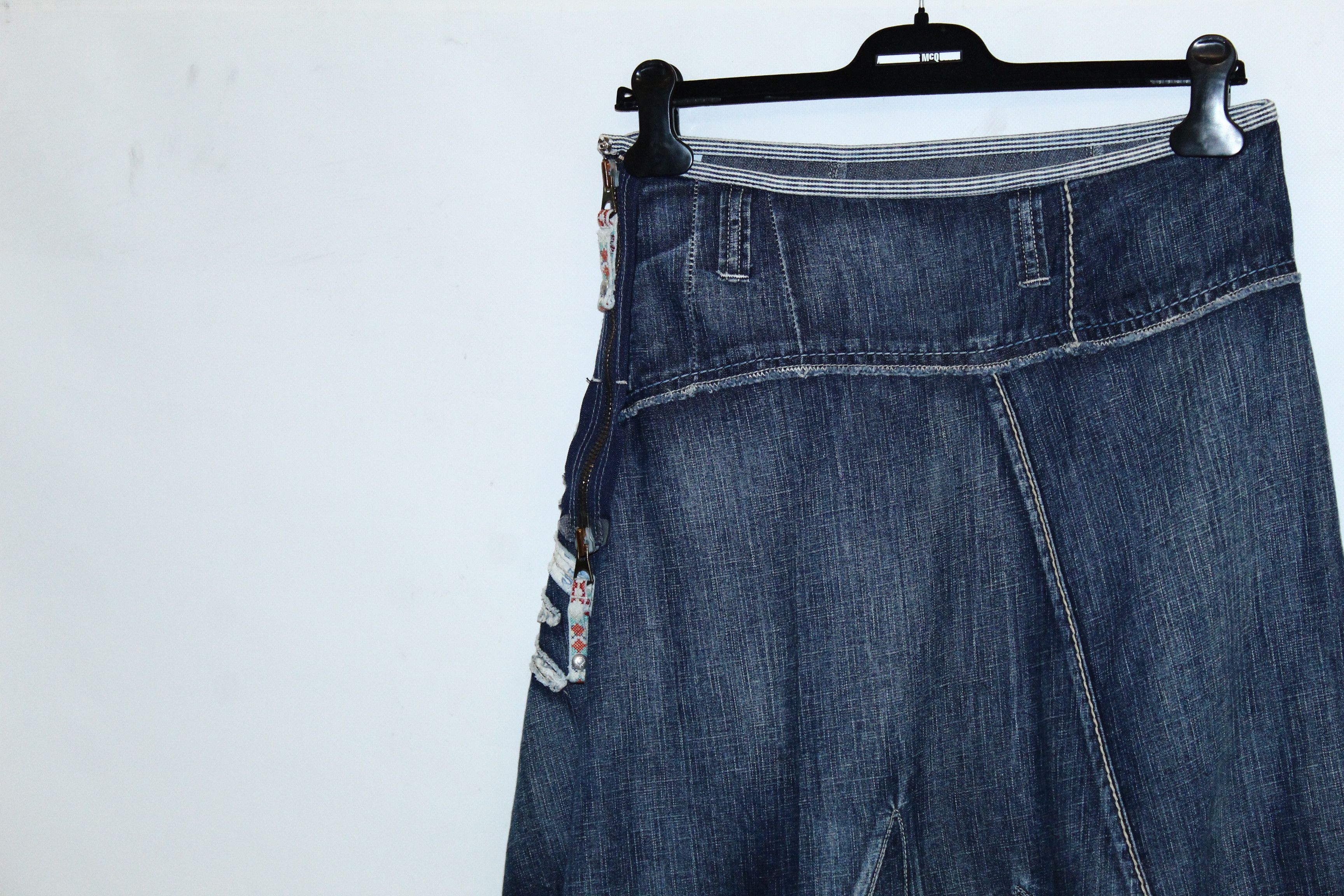 Marithe + Francois Girbaud 💥VTG💥Marithe Francois Girbaud Asymmetrical Patchwork Skirt Size 28" / US 6 / IT 42 - 3 Thumbnail