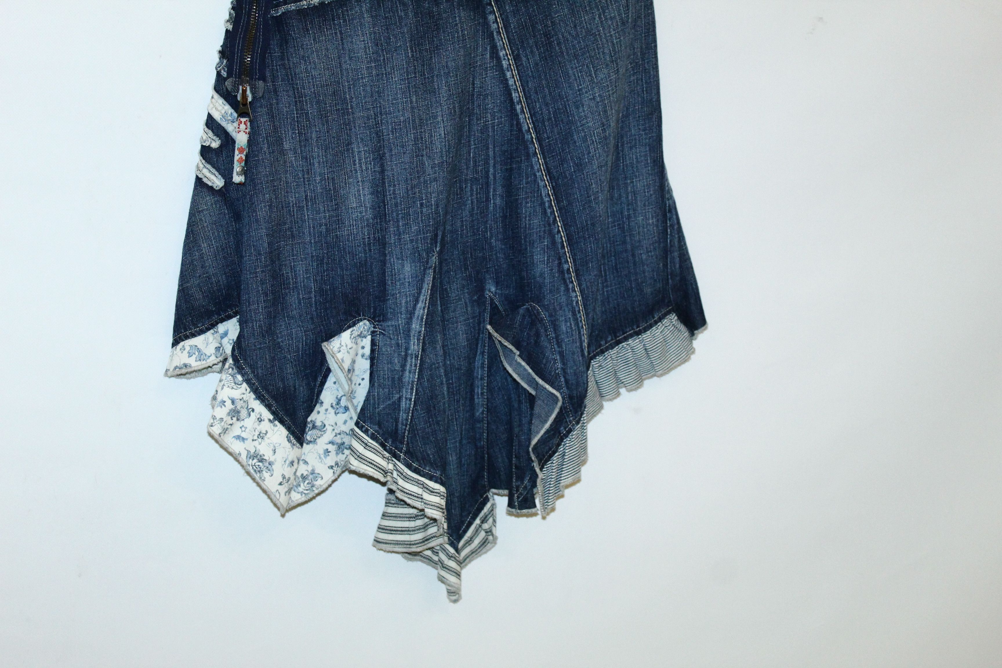 Marithe + Francois Girbaud 💥VTG💥Marithe Francois Girbaud Asymmetrical Patchwork Skirt Size 28" / US 6 / IT 42 - 4 Thumbnail