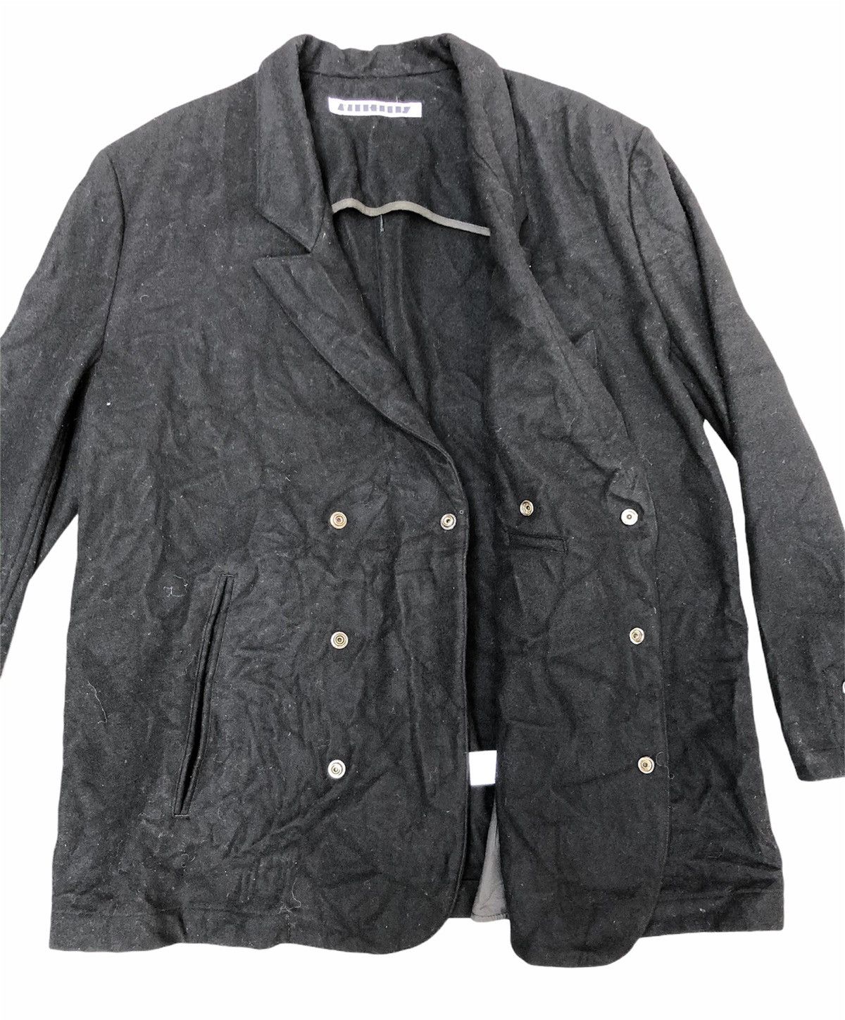 Yohji Yamamoto Workshop By Yohji Yamamoto Snap Button Wool Coat Blazer Size 42L - 6 Thumbnail