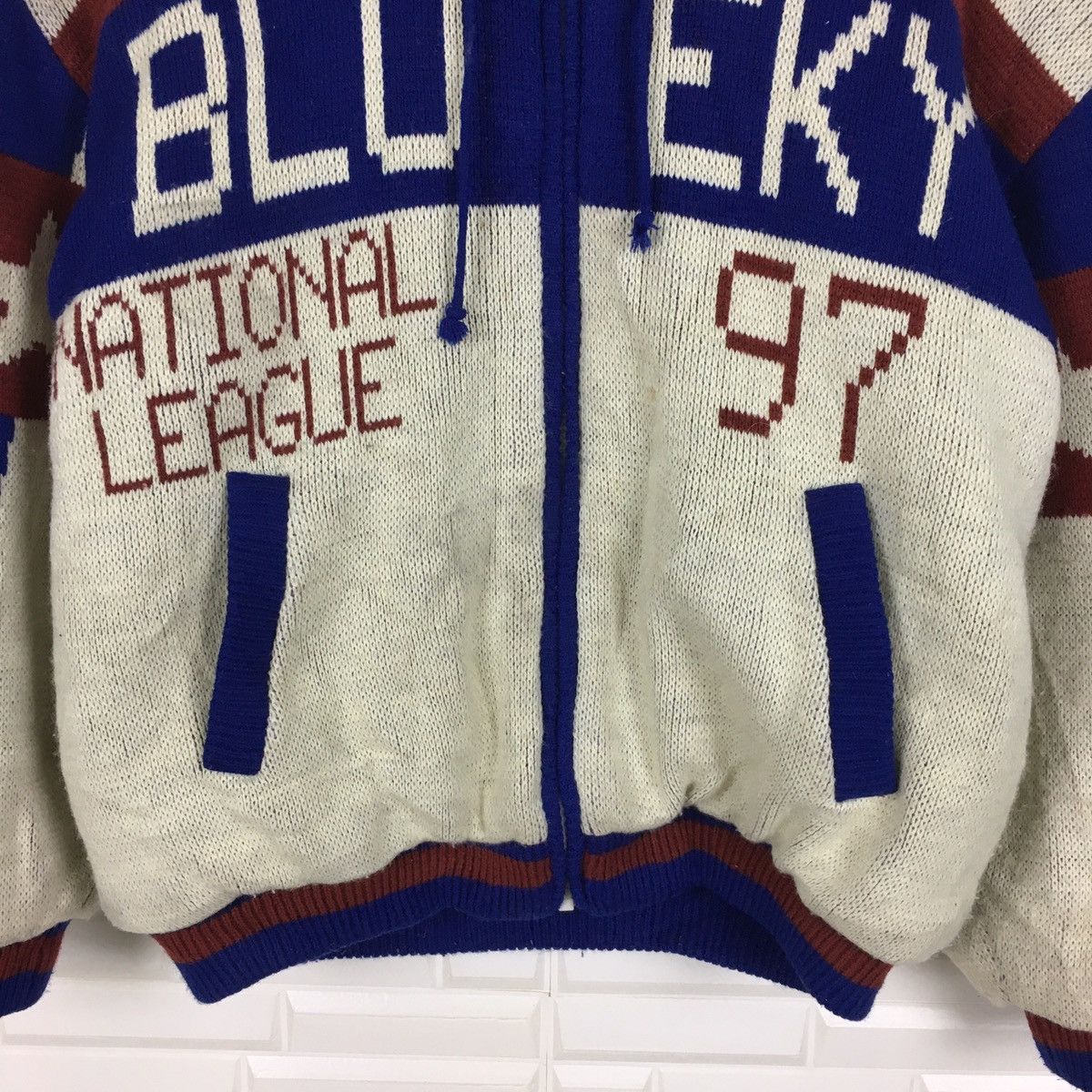 Japanese Brand Vintage Blueky International Sherpa Knit Bomber Size US L / EU 52-54 / 3 - 6 Thumbnail