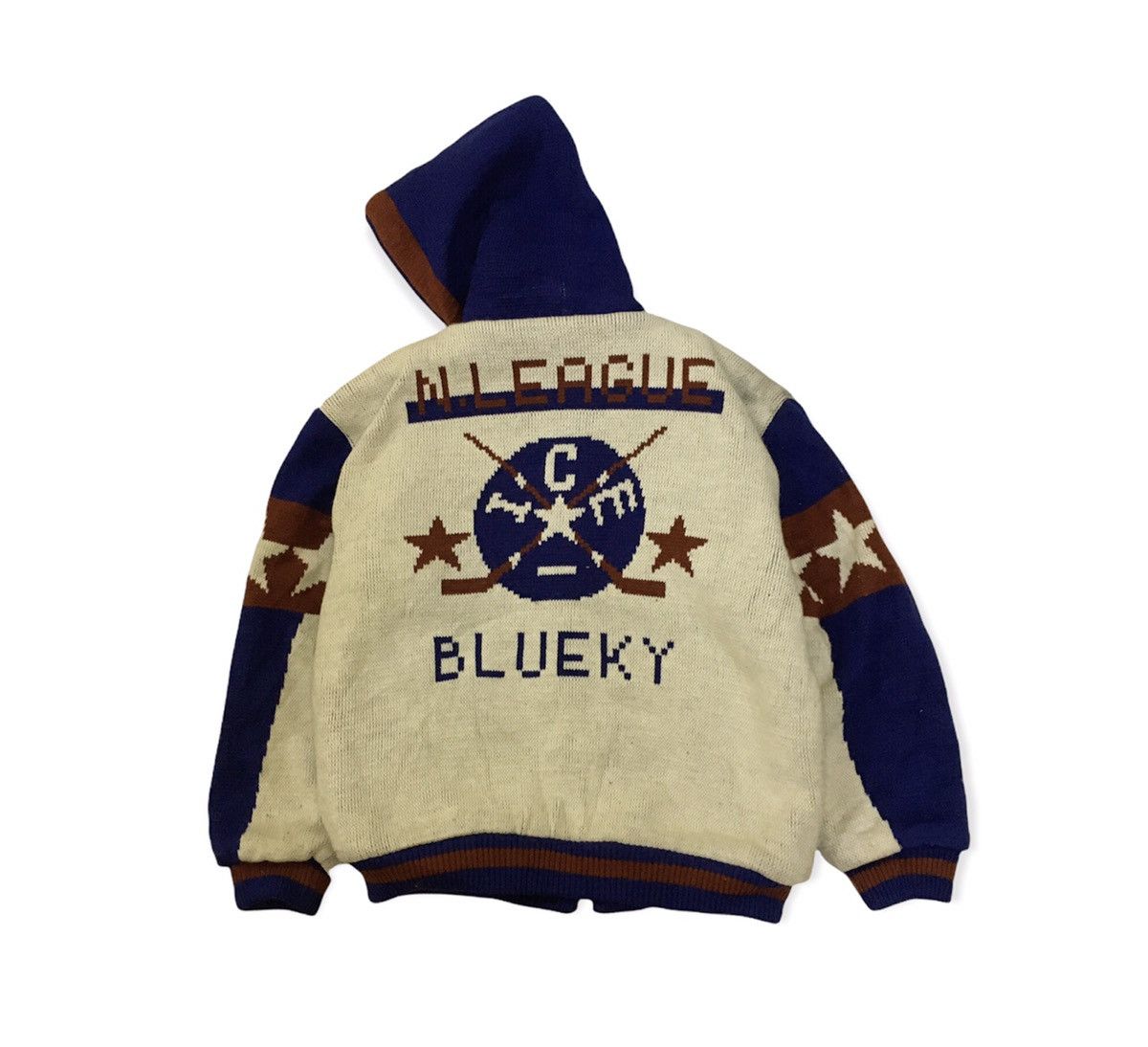 Japanese Brand Vintage Blueky International Sherpa Knit Bomber Size US L / EU 52-54 / 3 - 2 Thumbnail