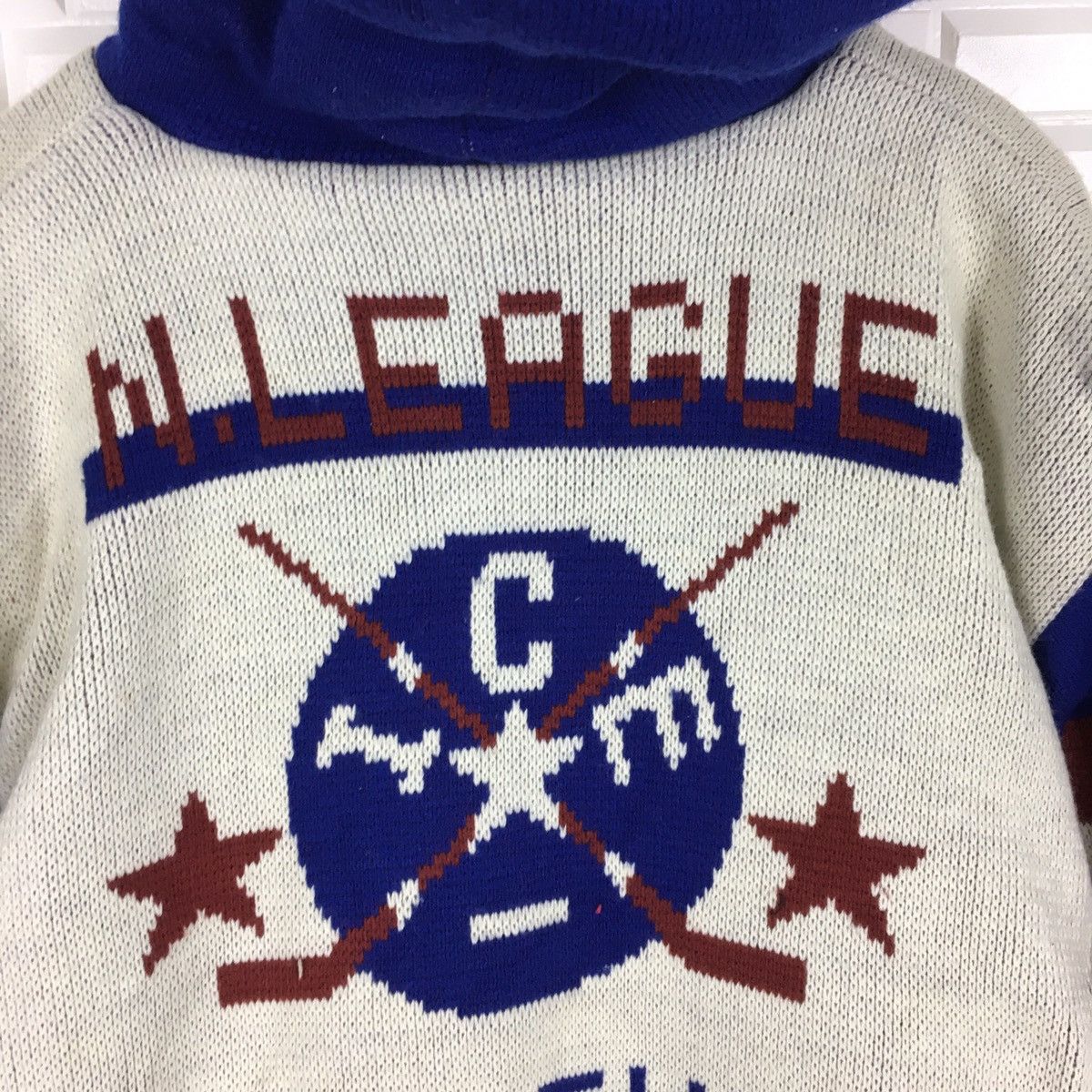 Japanese Brand Vintage Blueky International Sherpa Knit Bomber Size US L / EU 52-54 / 3 - 8 Thumbnail