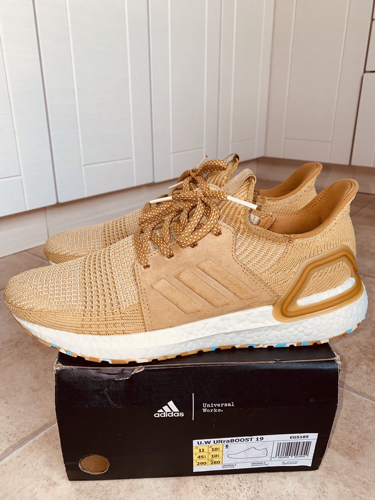 image of Adidas x Universal Works Ultra Boost Equipment Y3 Temper Run Shoes in Beige, Men's (Size 11)