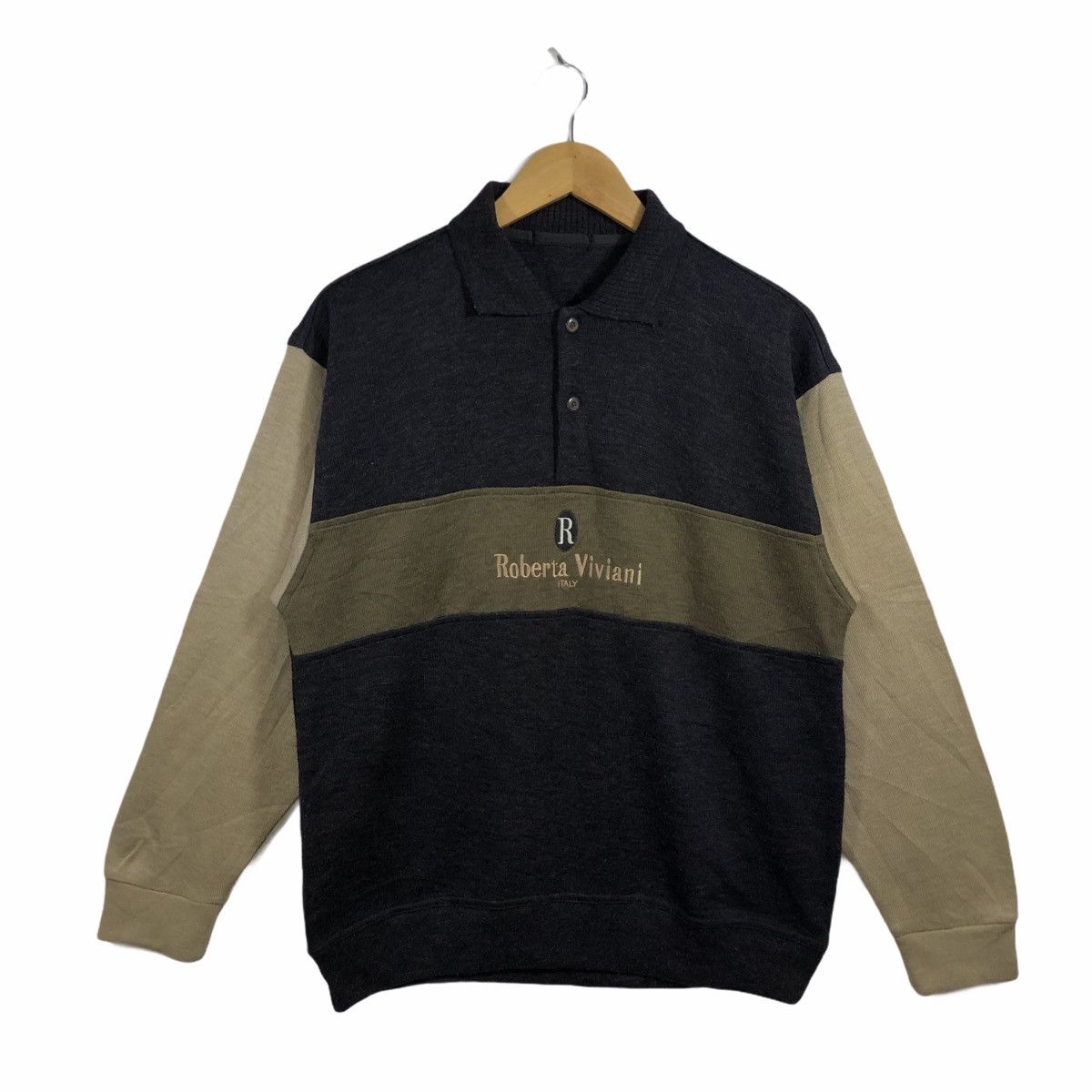 image of Vintage Roberta Viviani Collar Sweatshirt in Brown, Men's (Size Large)