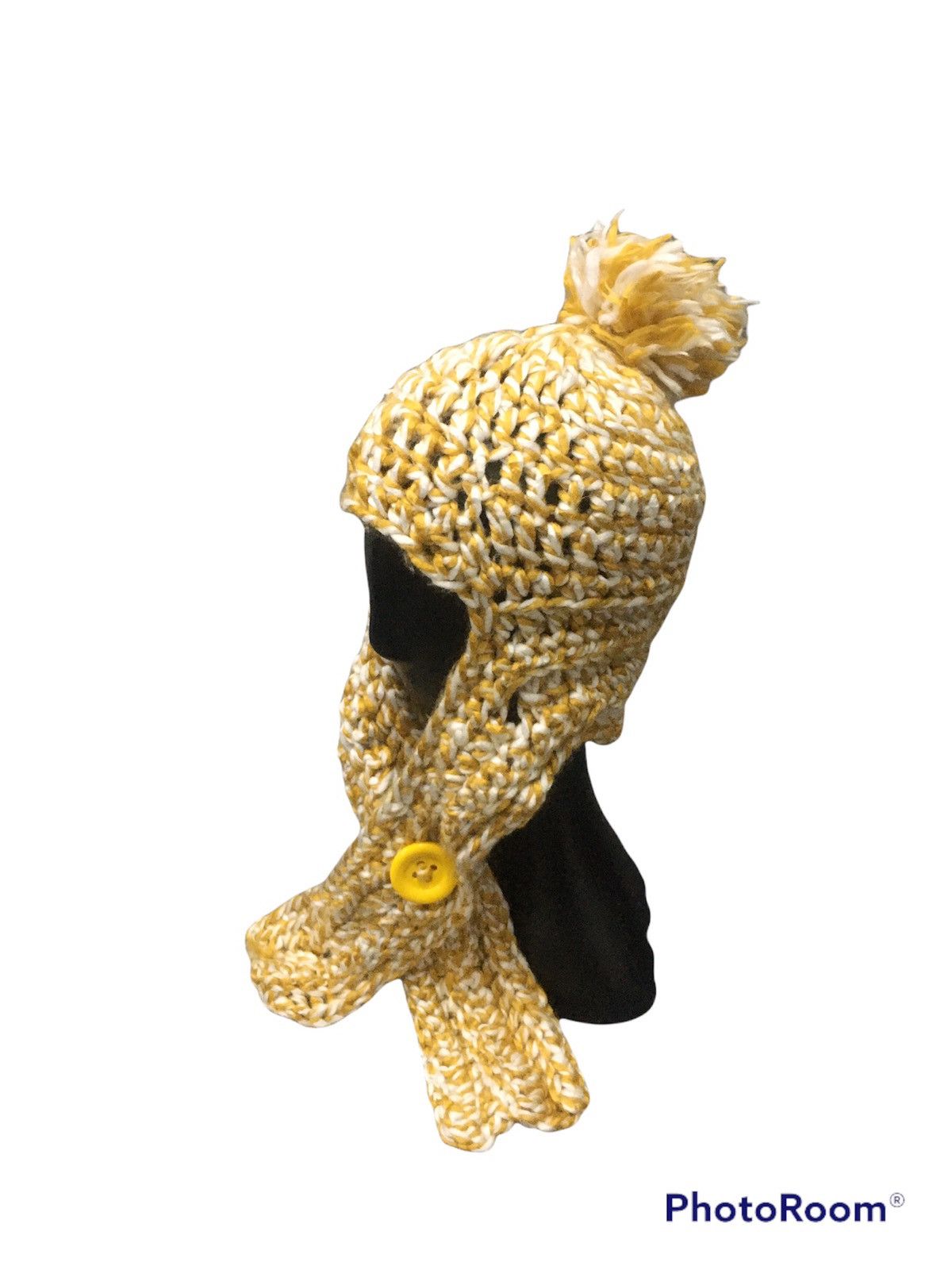 Vintage Vintage Yellow Wool Hand Knitted Size ONE SIZE - 2 Thumbnail