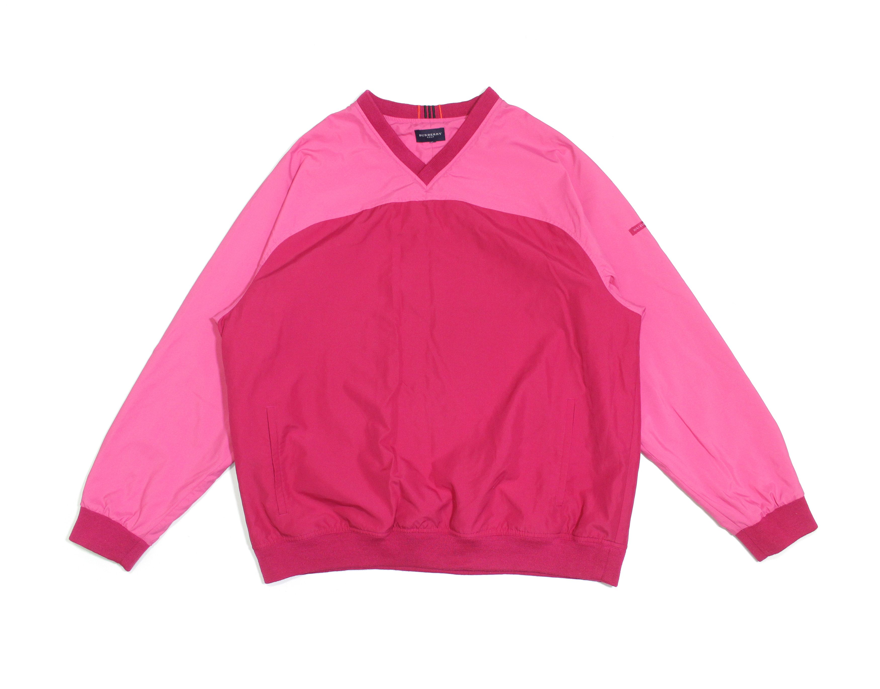 Burberry Golf Logo Pink Polyester Pockets Sweatshirt Vintage Size US L / EU 52-54 / 3 - 1 Thumbnail