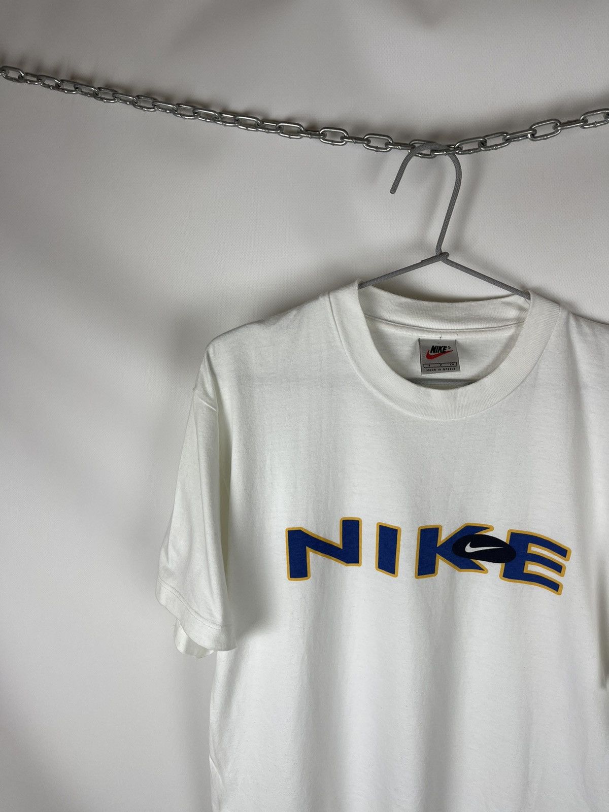 Nike × Vintage Nike Vintage 90s big logo swoosh white tee shirt Size US S / EU 44-46 / 1 - 2 Thumbnail