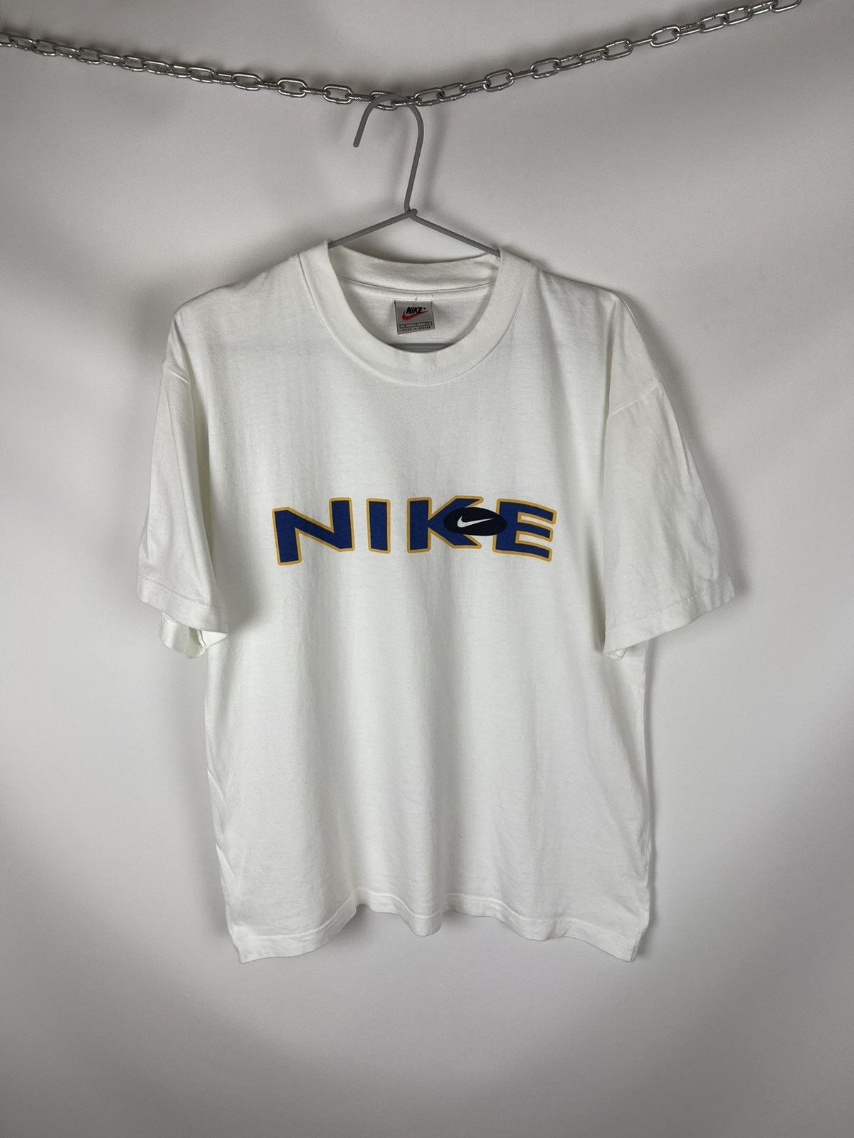 Nike Vintage 90s big logo swoosh white tee shirt